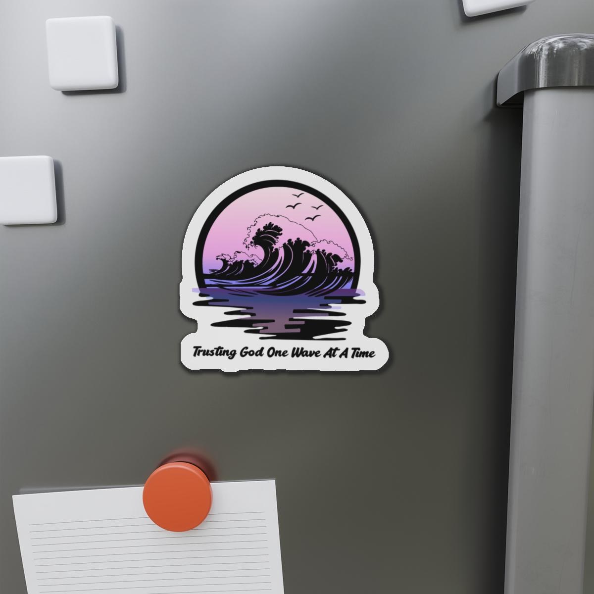 Ocean Wave Faith Magnet | Trusting God One Wave At A Time Die-Cut Vinyl