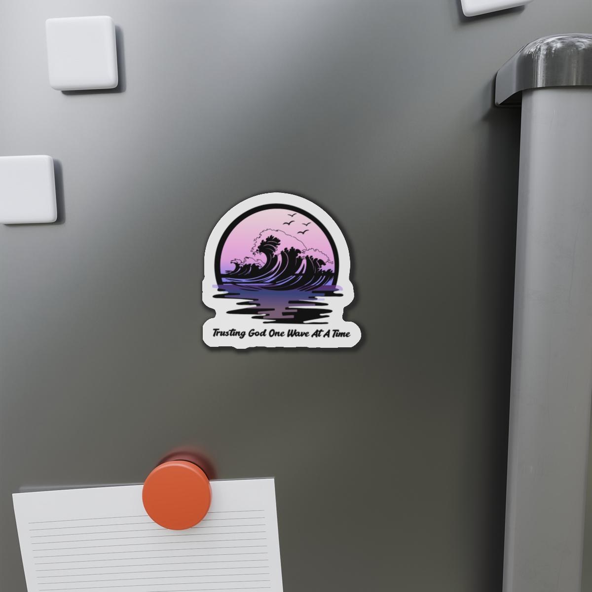 Ocean Wave Faith Magnet | Trusting God One Wave At A Time Die-Cut Vinyl, product image 3
