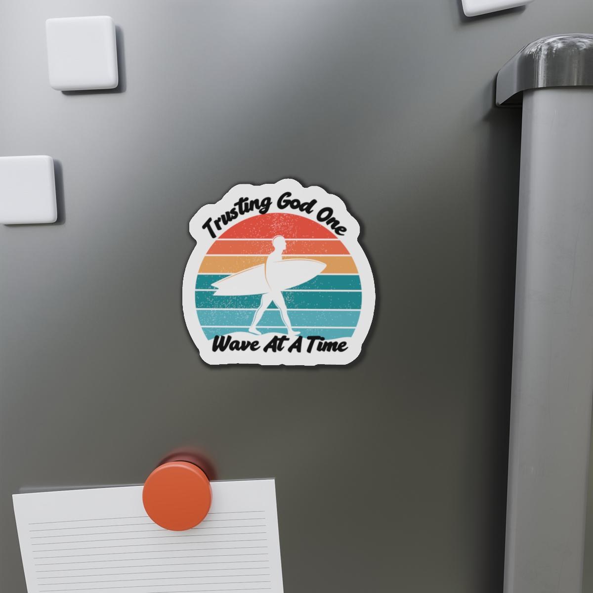 Trusting God One Wave At A Time Die-Cut Magnet