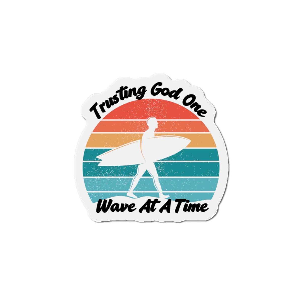 Trusting God One Wave At A Time Die-Cut Magnet, product image 2