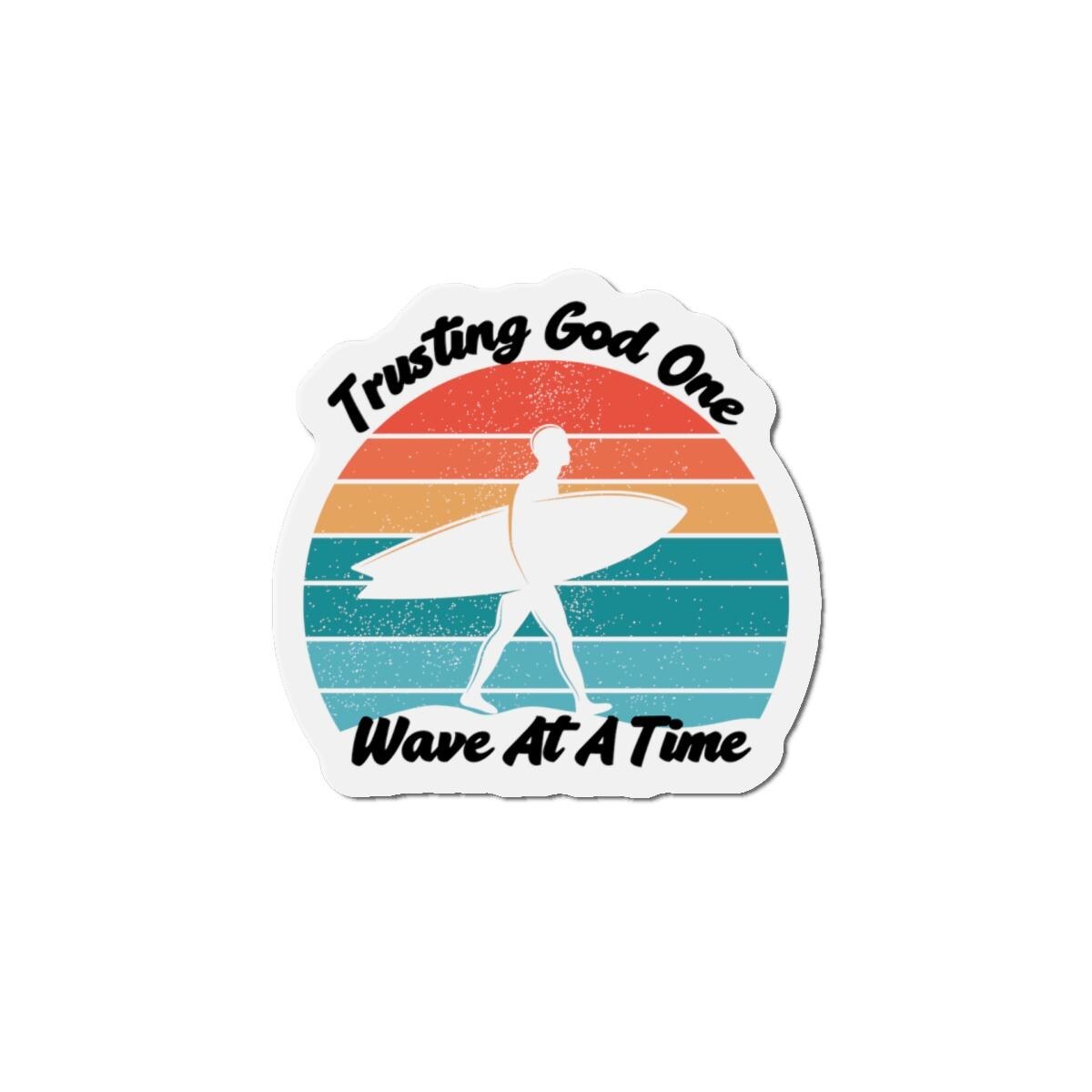 Trusting God One Wave At A Time Die-Cut Magnet, product image 3