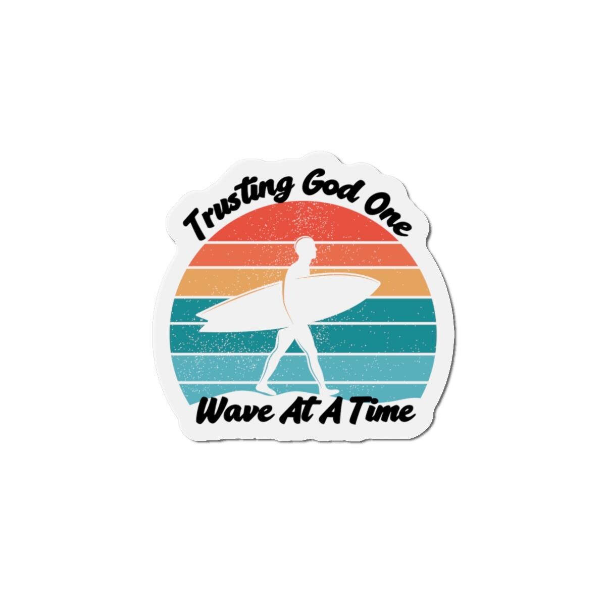 Trusting God One Wave At A Time Die-Cut Magnet, product image 4