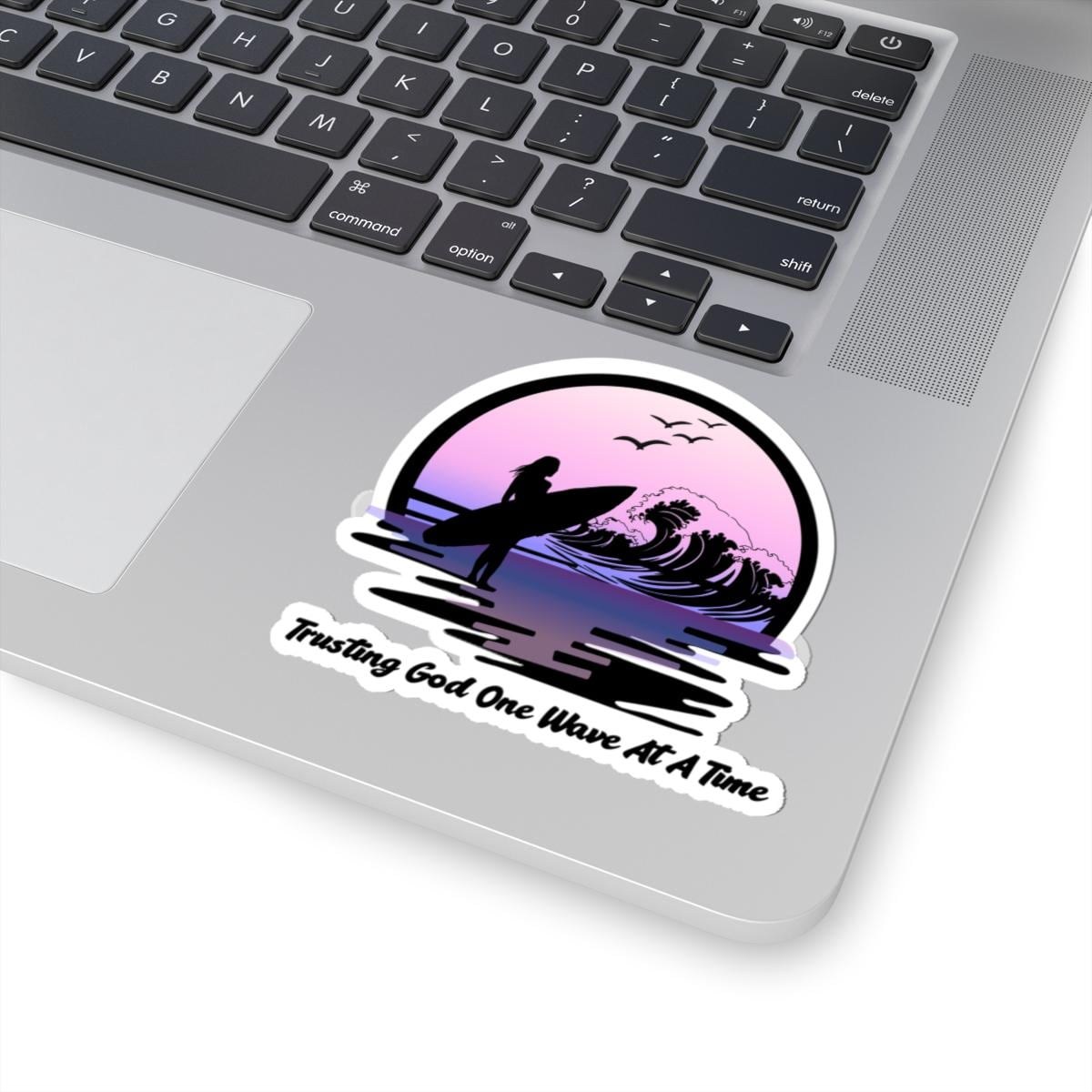 Trusting God One Wave At A Time Surf Sticker | Kiss-Cut Sticker