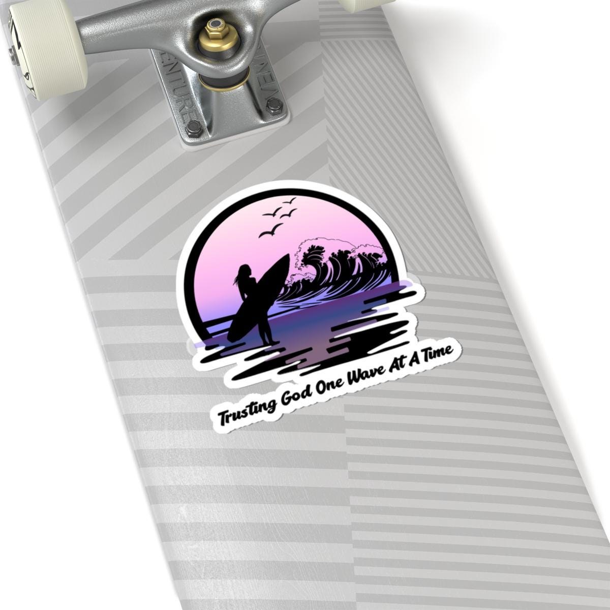 Trusting God One Wave At A Time Surf Sticker | Kiss-Cut Sticker, product image 11