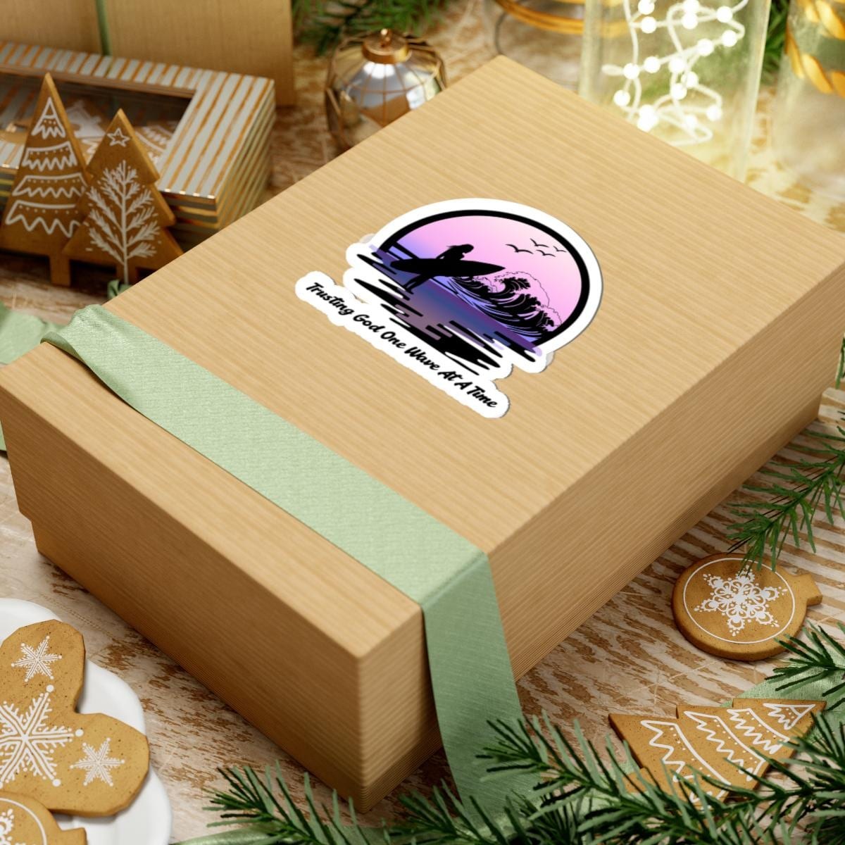 Trusting God One Wave At A Time Surf Sticker | Kiss-Cut Sticker, product image 6