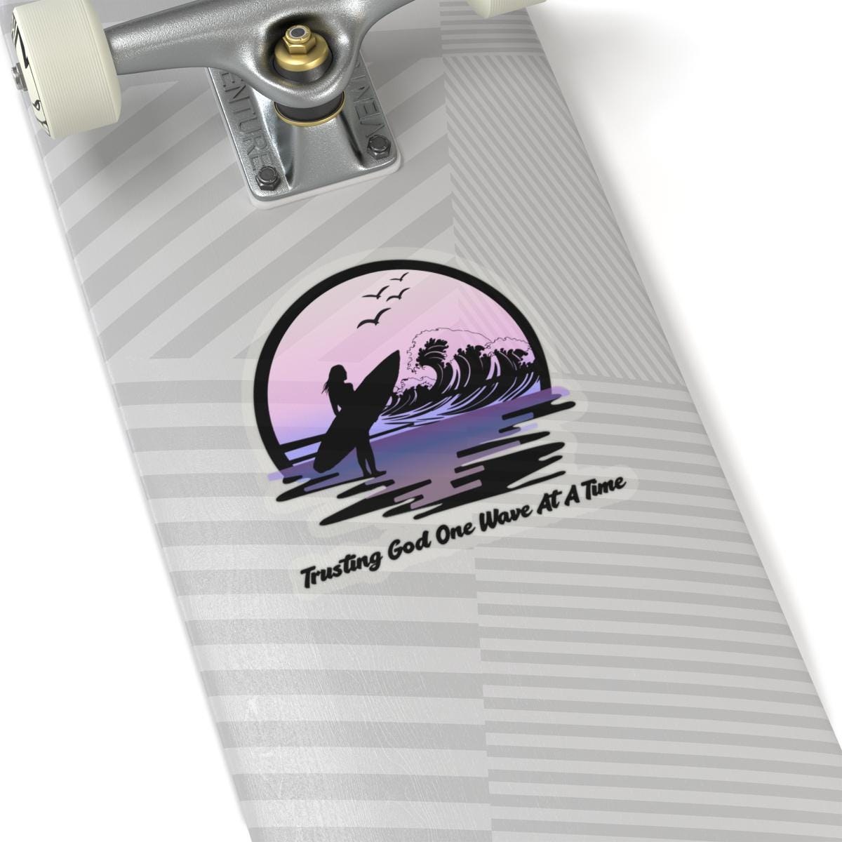 Trusting God One Wave At A Time Surf Sticker | Kiss-Cut Sticker, product image 8
