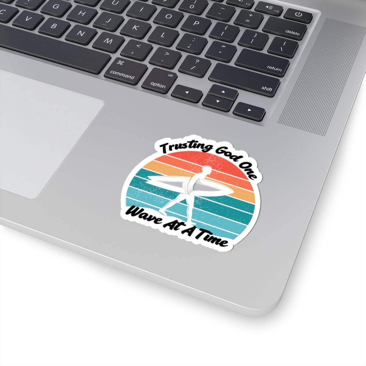 Trusting God One Wave At A Time Surf Sticker | Kiss-Cut Sticker