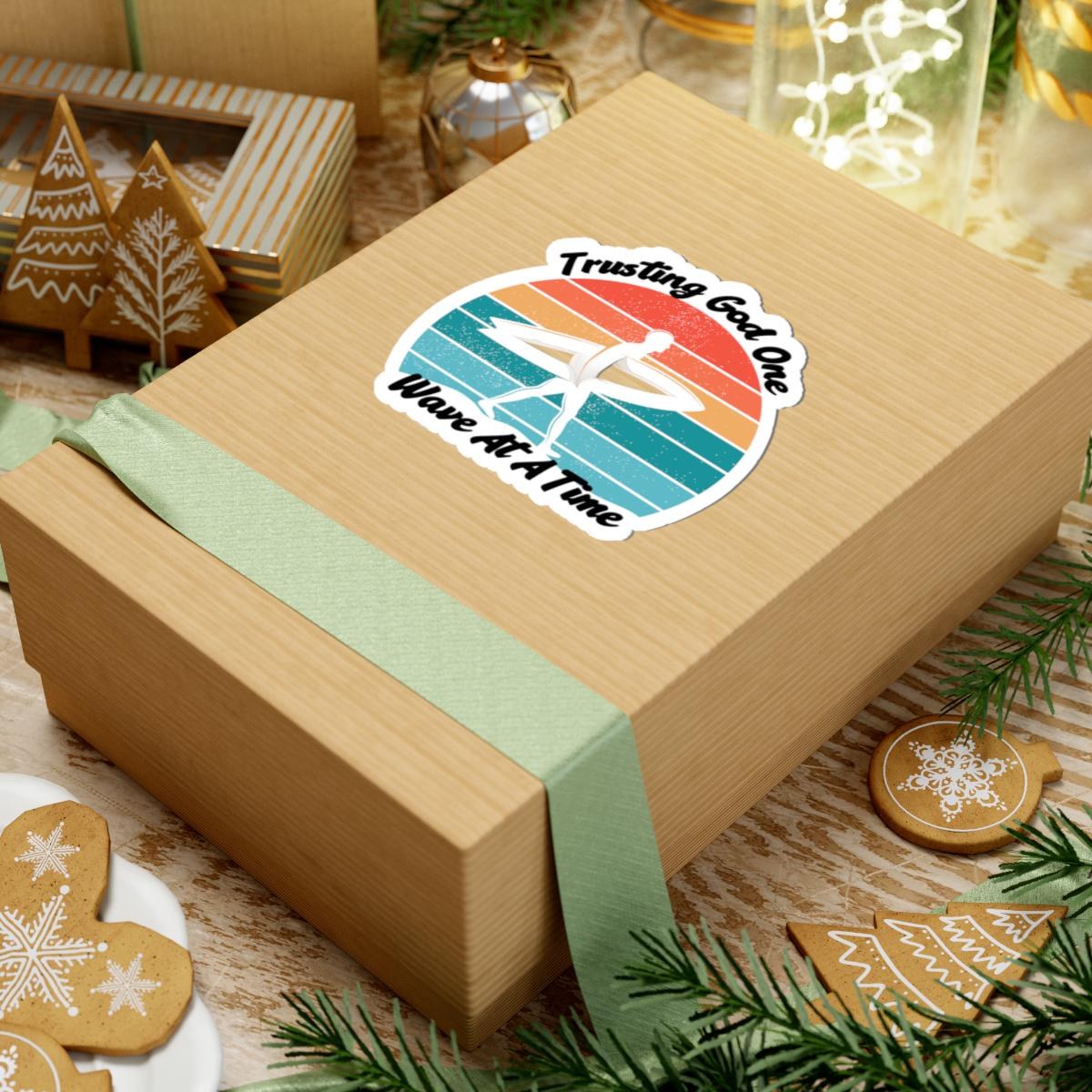 Trusting God One Wave At A Time Surf Sticker | Kiss-Cut Sticker, product image 9