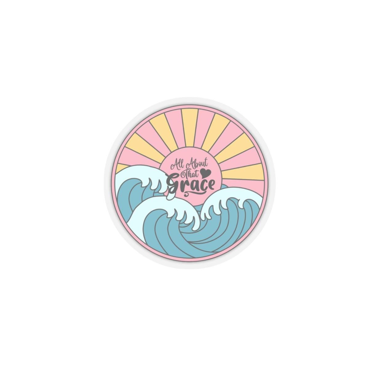 All About the Grace ocean wave sticker | kiss-cut vinyl sticker, product image 2