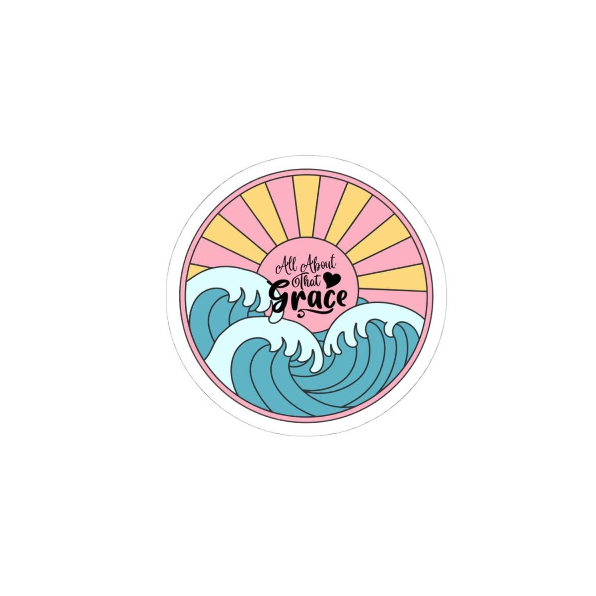 All About the Grace ocean wave sticker | kiss-cut vinyl sticker, product image 5