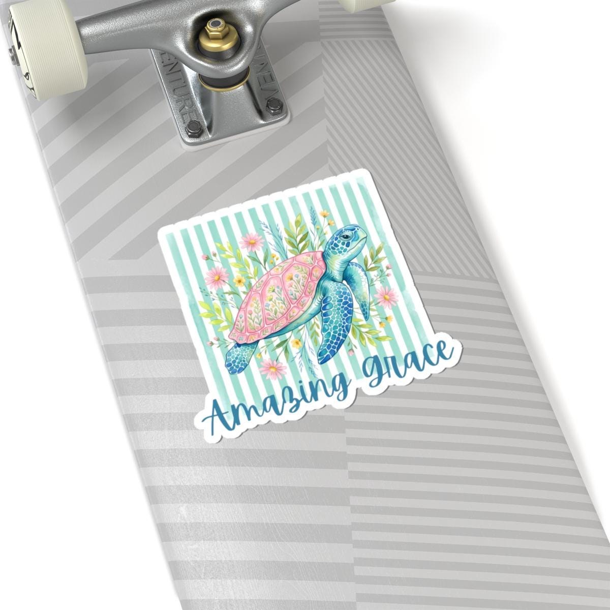Sea Turtle Sticker | Watercolor Floral Ocean Art (Kiss-Cut), product image 6