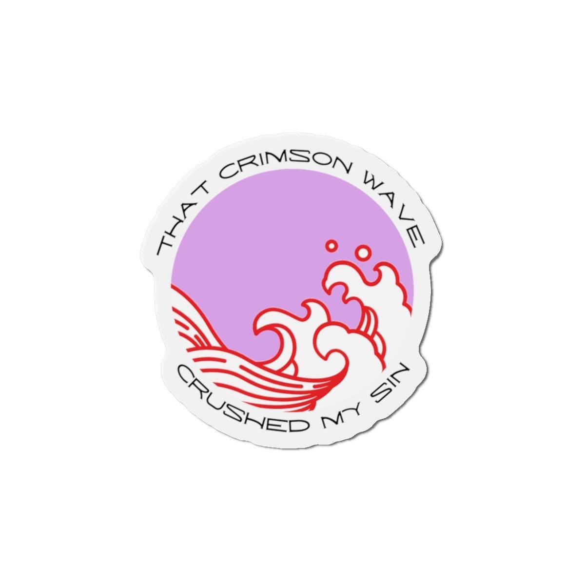 Crimson Wave Die-Cut Magnet | Art Vinyl Sticker Magnet, product image 2