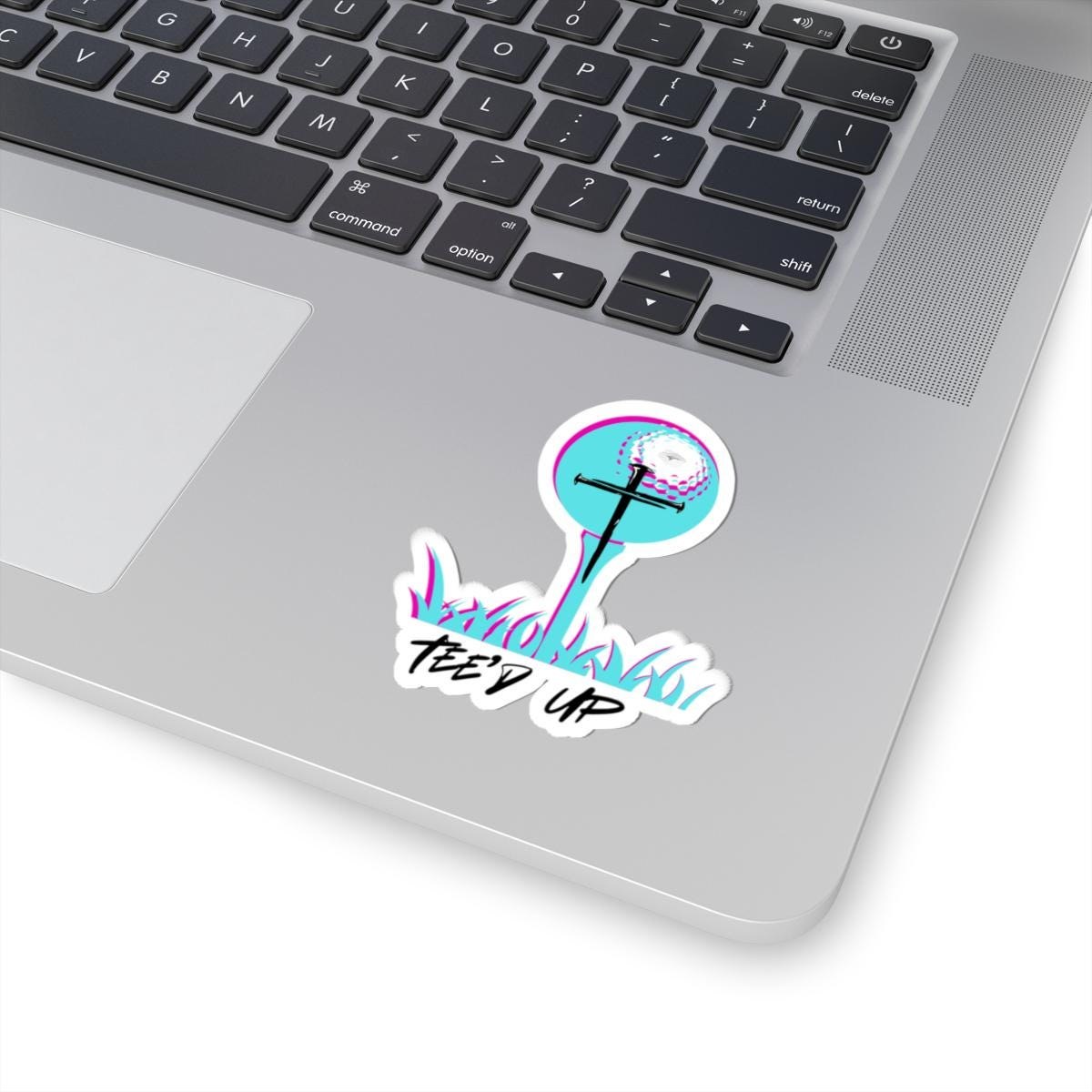 Golf Tee and Ball Sticker | Kiss-Cut Teed Up Sticker