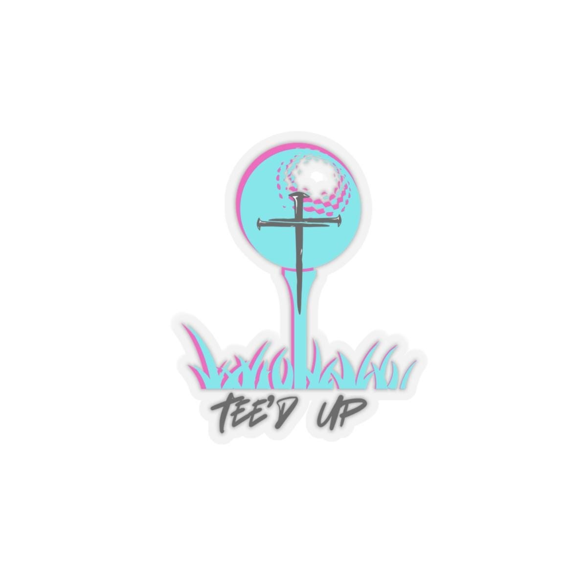 Golf Tee and Ball Sticker | Kiss-Cut Teed Up Sticker, product image 2