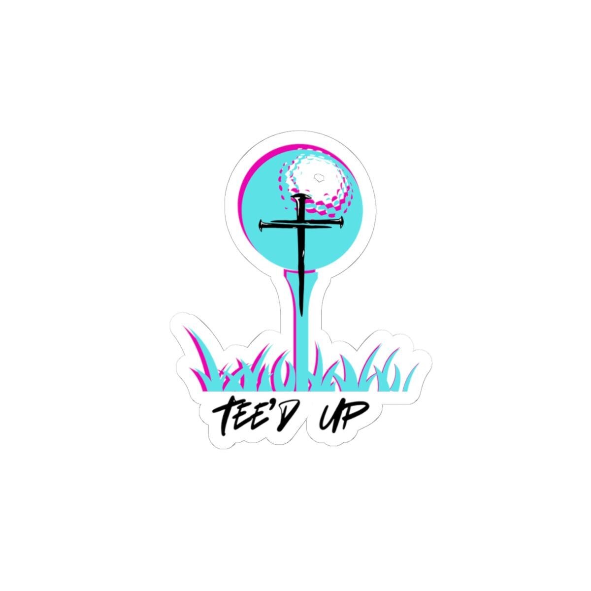 Golf Tee and Ball Sticker | Kiss-Cut Teed Up Sticker, product image 5