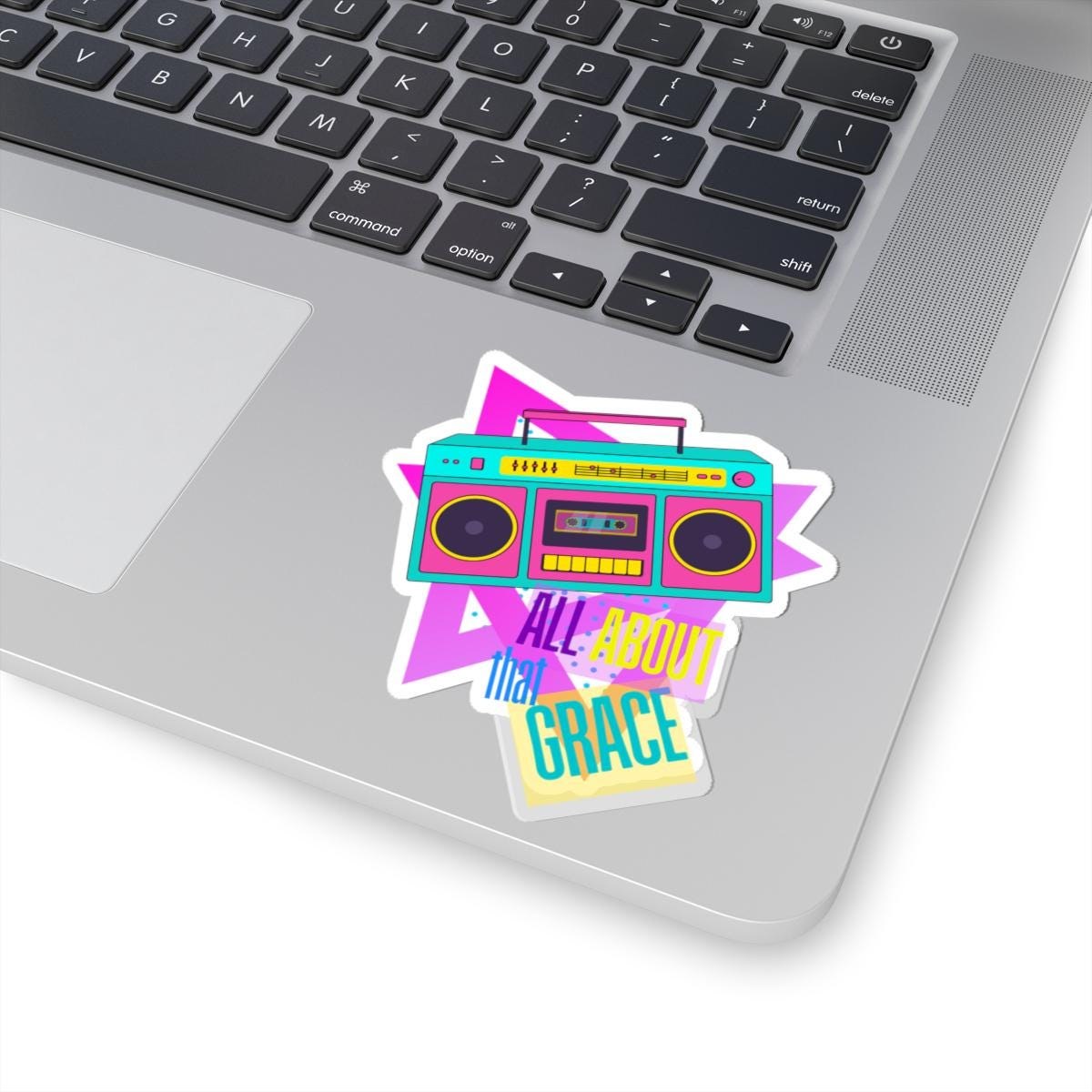 Retro Boombox 'All About That Grace' Sticker | Kiss-Cut Sticker