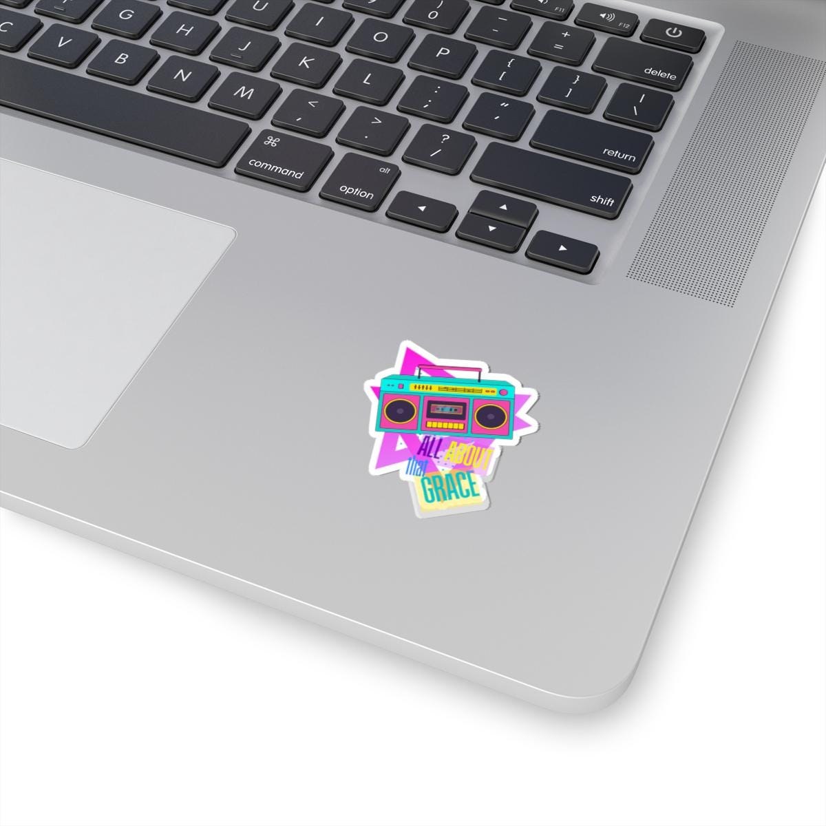 Retro Boombox 'All About That Grace' Sticker | Kiss-Cut Sticker, product image 2