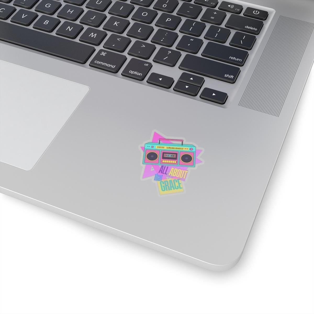 Retro Boombox 'All About That Grace' Sticker | Kiss-Cut Sticker, product image 3