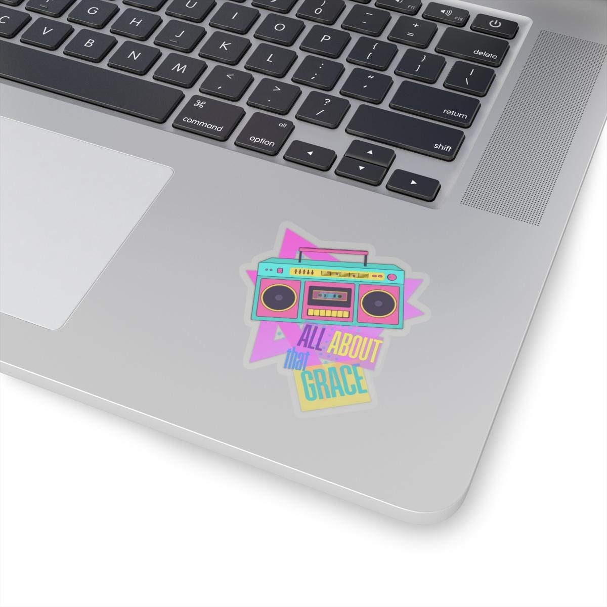 Retro Boombox 'All About That Grace' Sticker | Kiss-Cut Sticker, product image 6