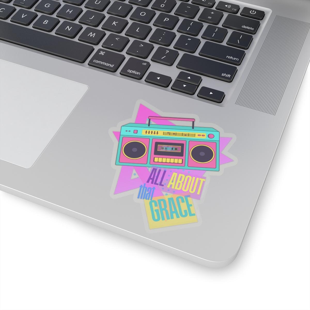 Retro Boombox 'All About That Grace' Sticker | Kiss-Cut Sticker, product image 7