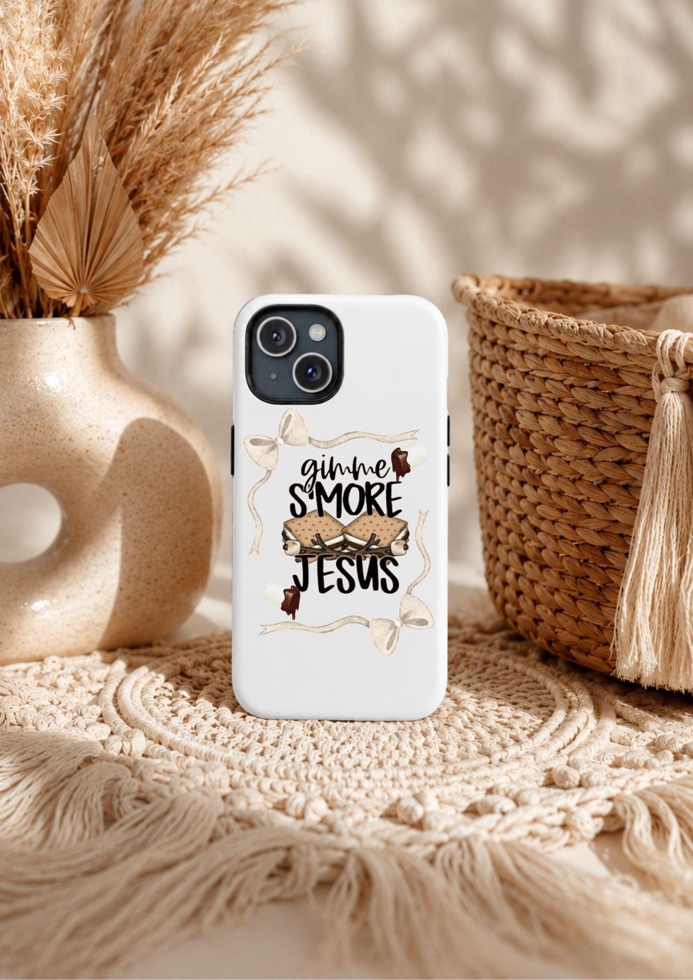 gimme s'more Jesus Phone Case | Tough Magnetic Case, Christian Camping S'mores Design
