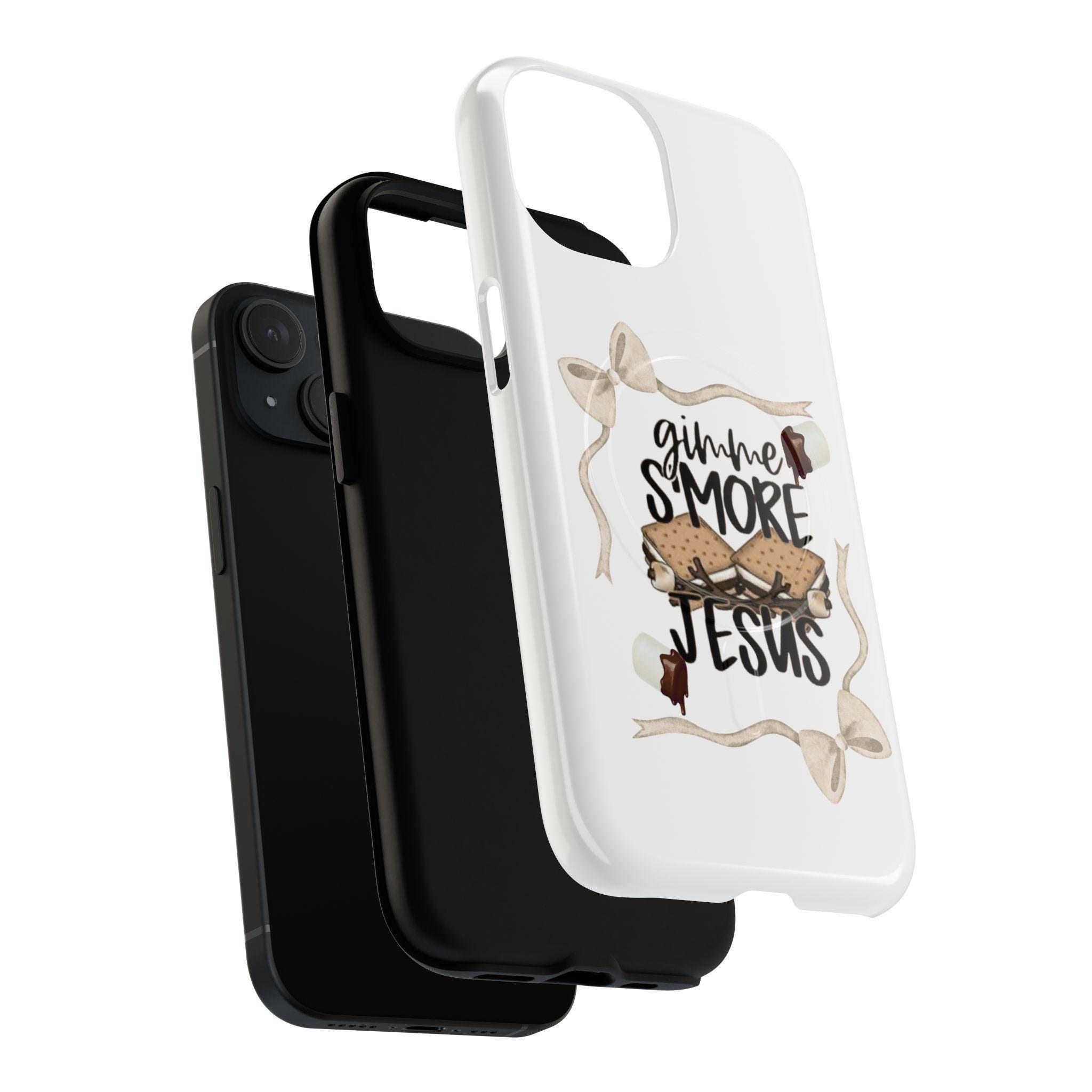 gimme s'more Jesus Phone Case | Tough Magnetic Case, Christian Camping S'mores Design, product image 3