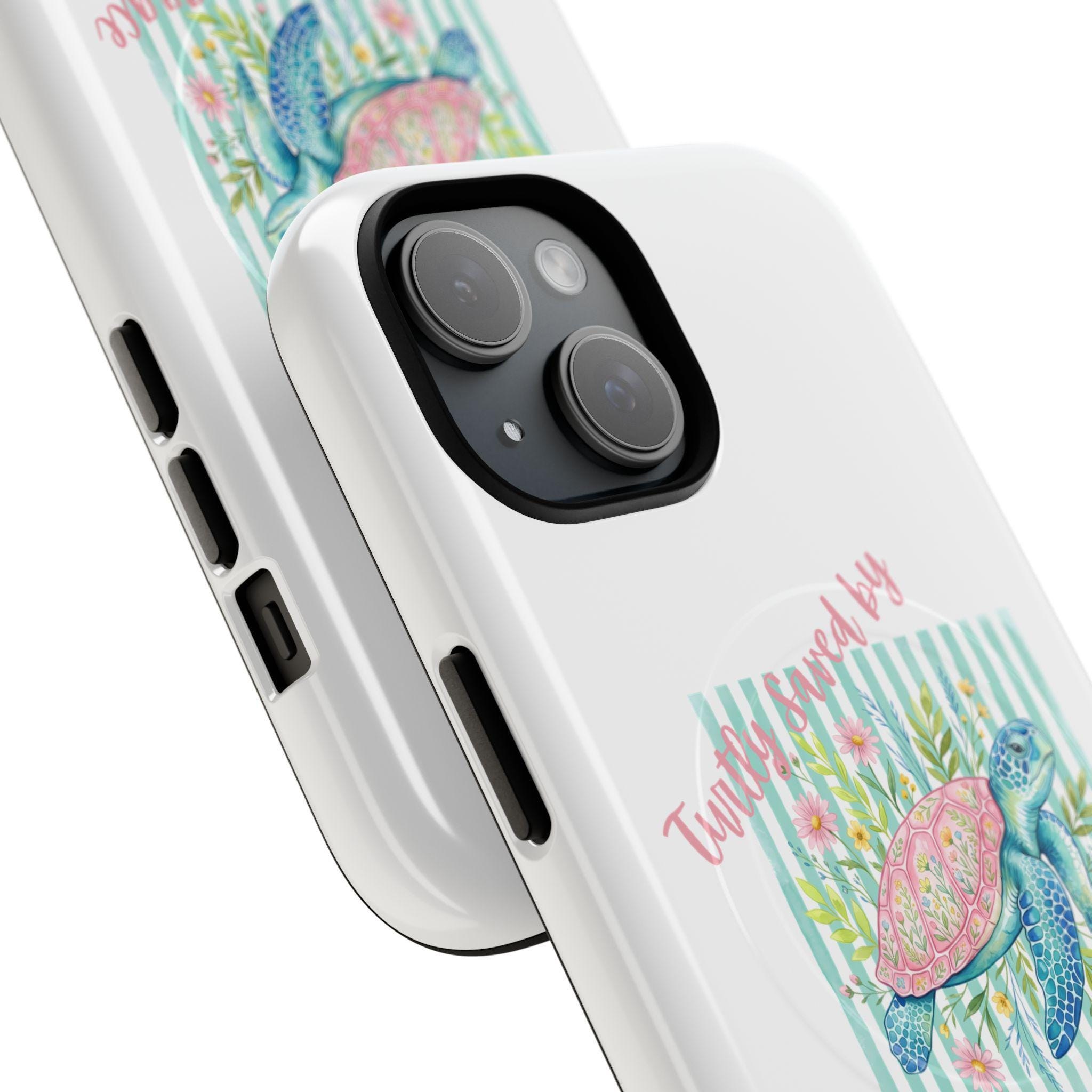 Turtley Saved By His Grace Sea Turtle Watercolor Phone Case | Tough Magnetic Case, product image 3