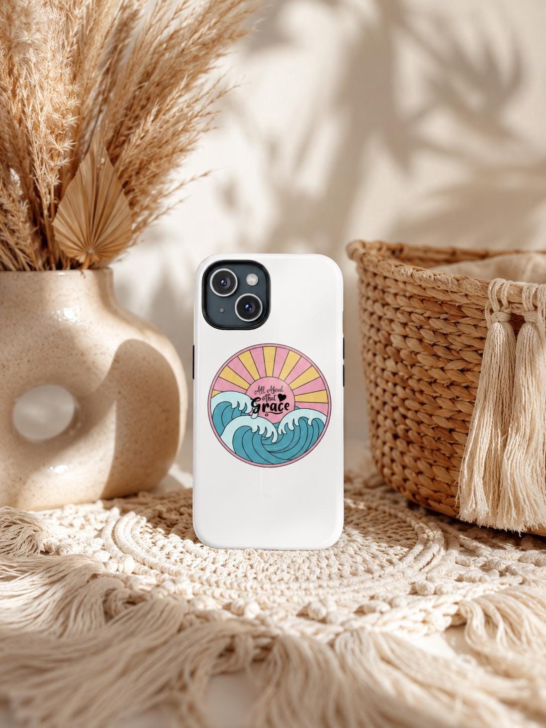 All About that Grace phone case | Tough Magnetic Case | wave sunrise design