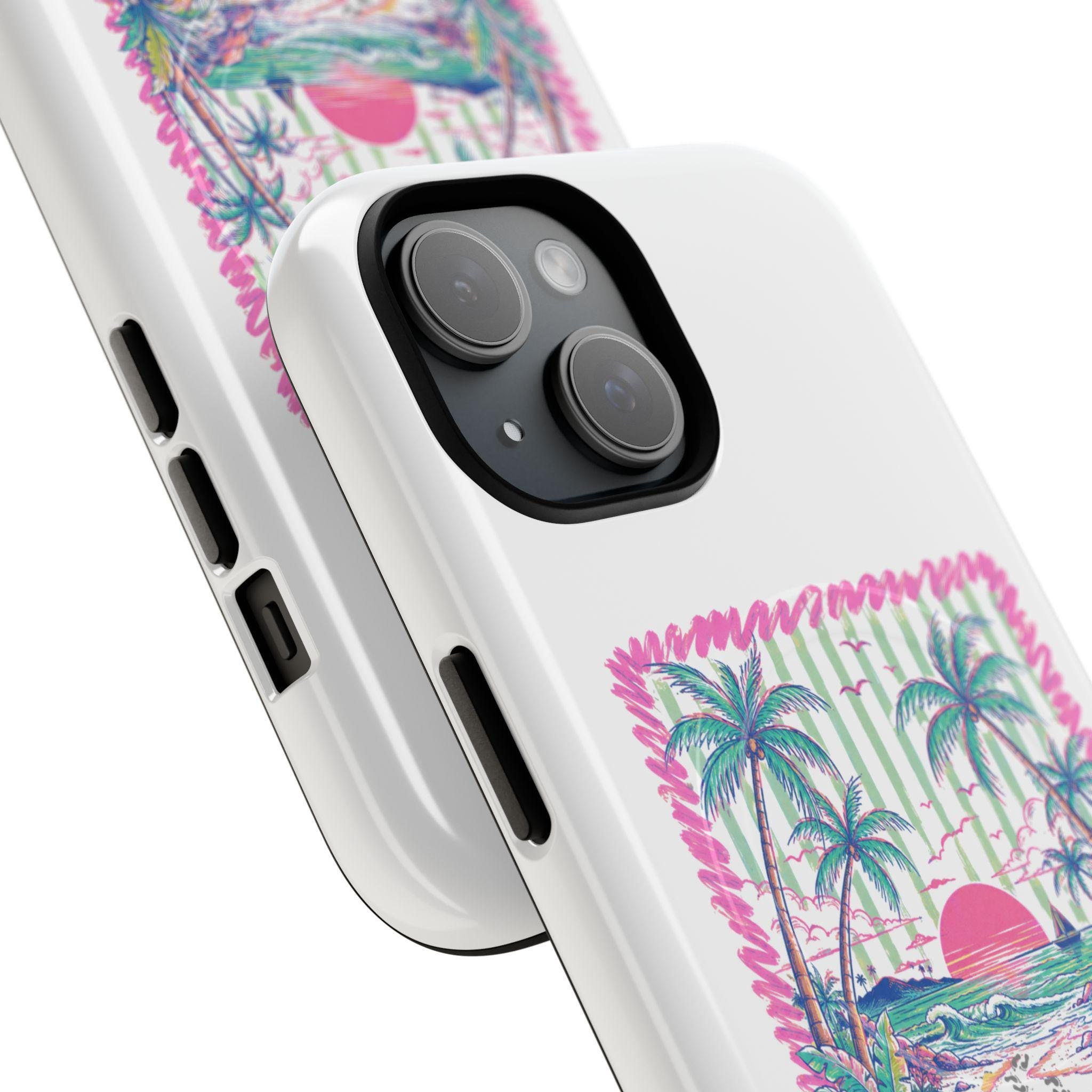 Tropical Sunset Palm Phone Case | Left It in the Water beach design, product image 3