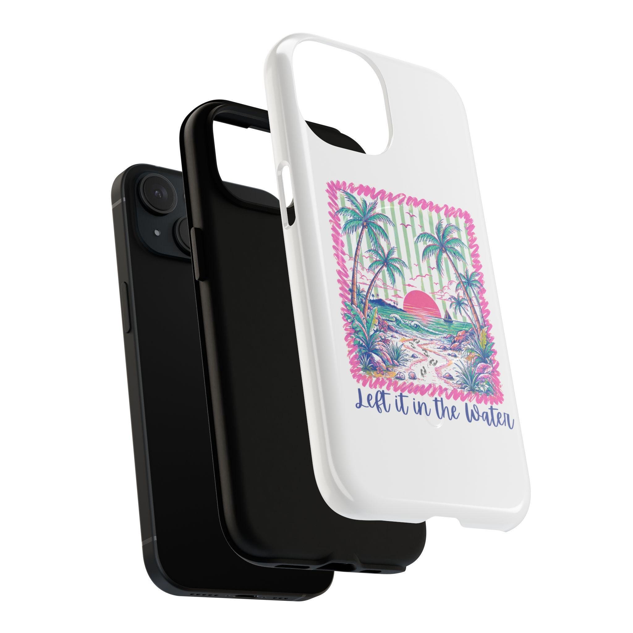 Tropical Sunset Palm Phone Case | Left It in the Water beach design, product image 4