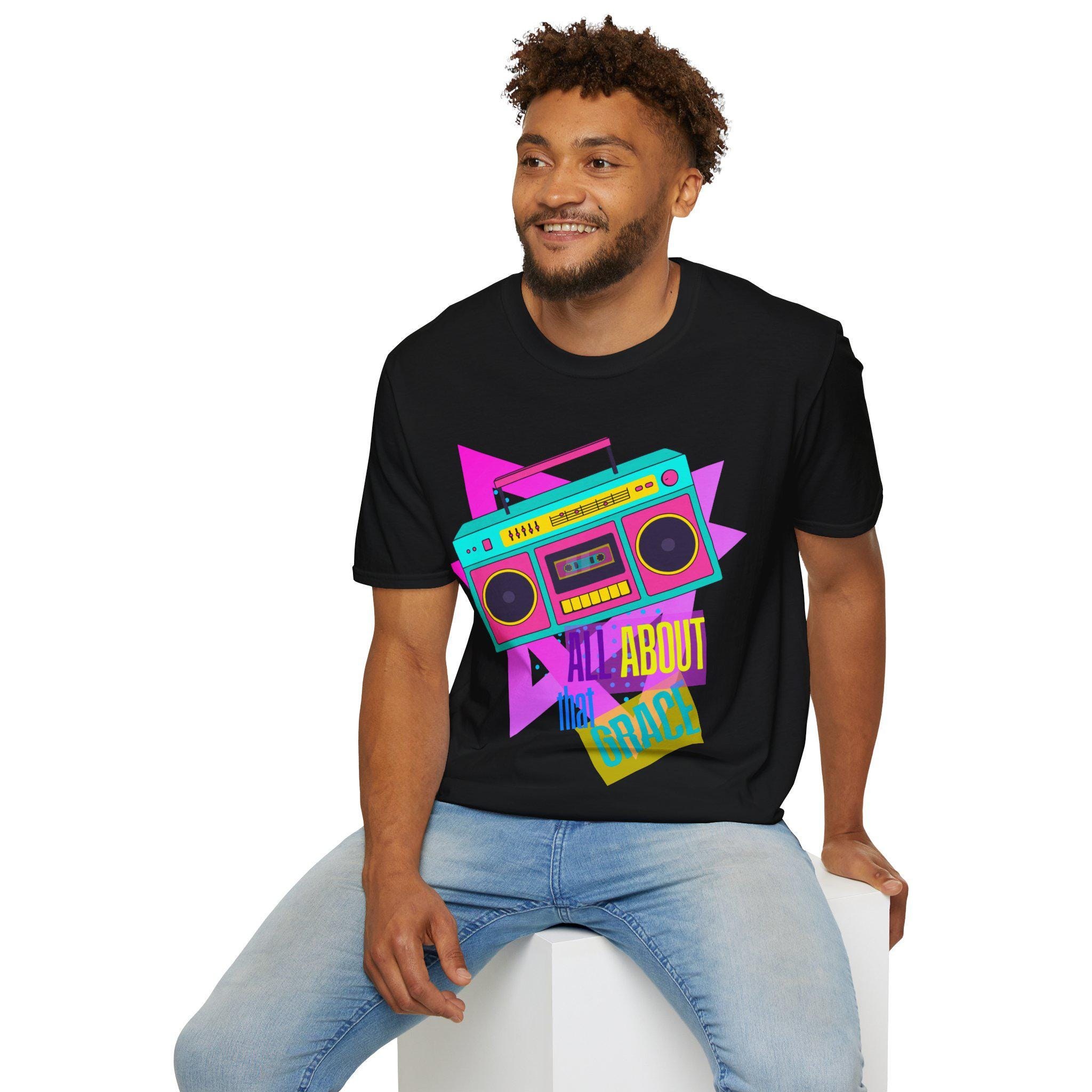 Retro Boombox Tee | 80s Cassette Radio Graphic T-Shirt, product image 11