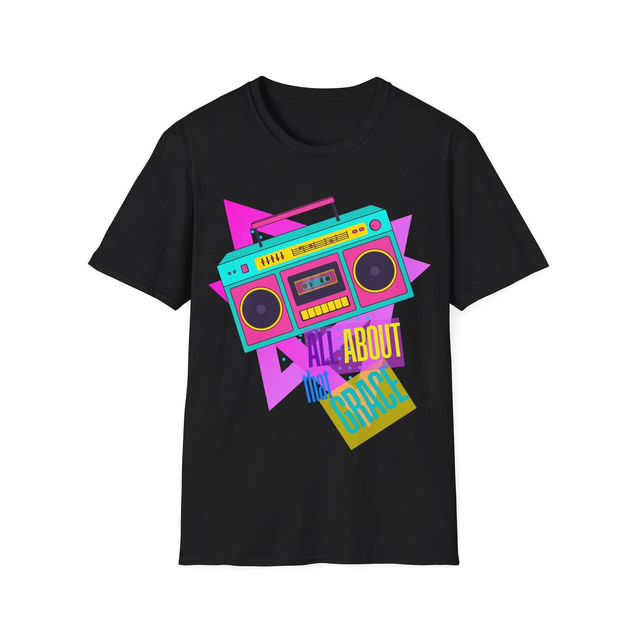 Retro Boombox Tee | 80s Cassette Radio Graphic T-Shirt, product image 3