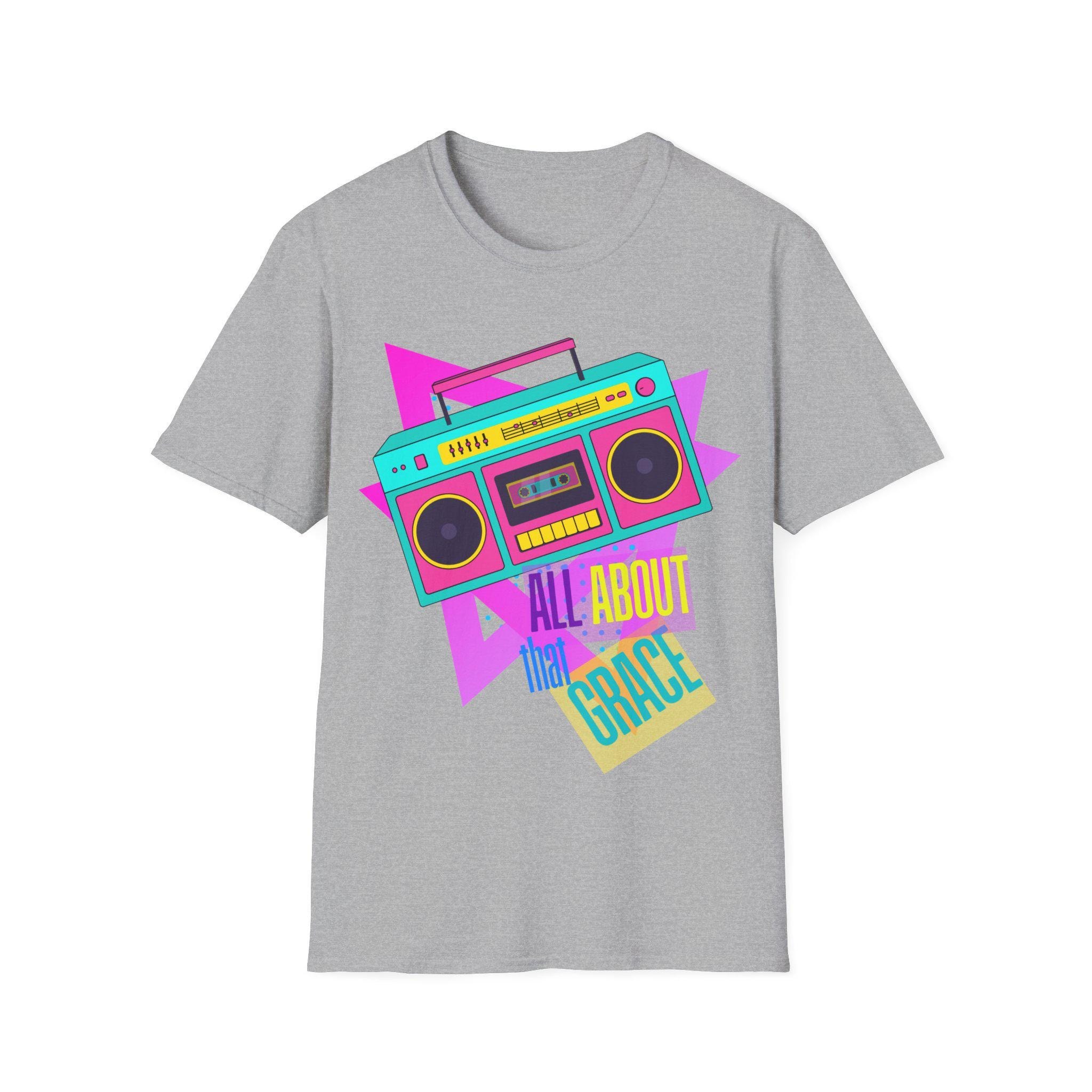 Retro Boombox Tee | 80s Cassette Radio Graphic T-Shirt, product image 4
