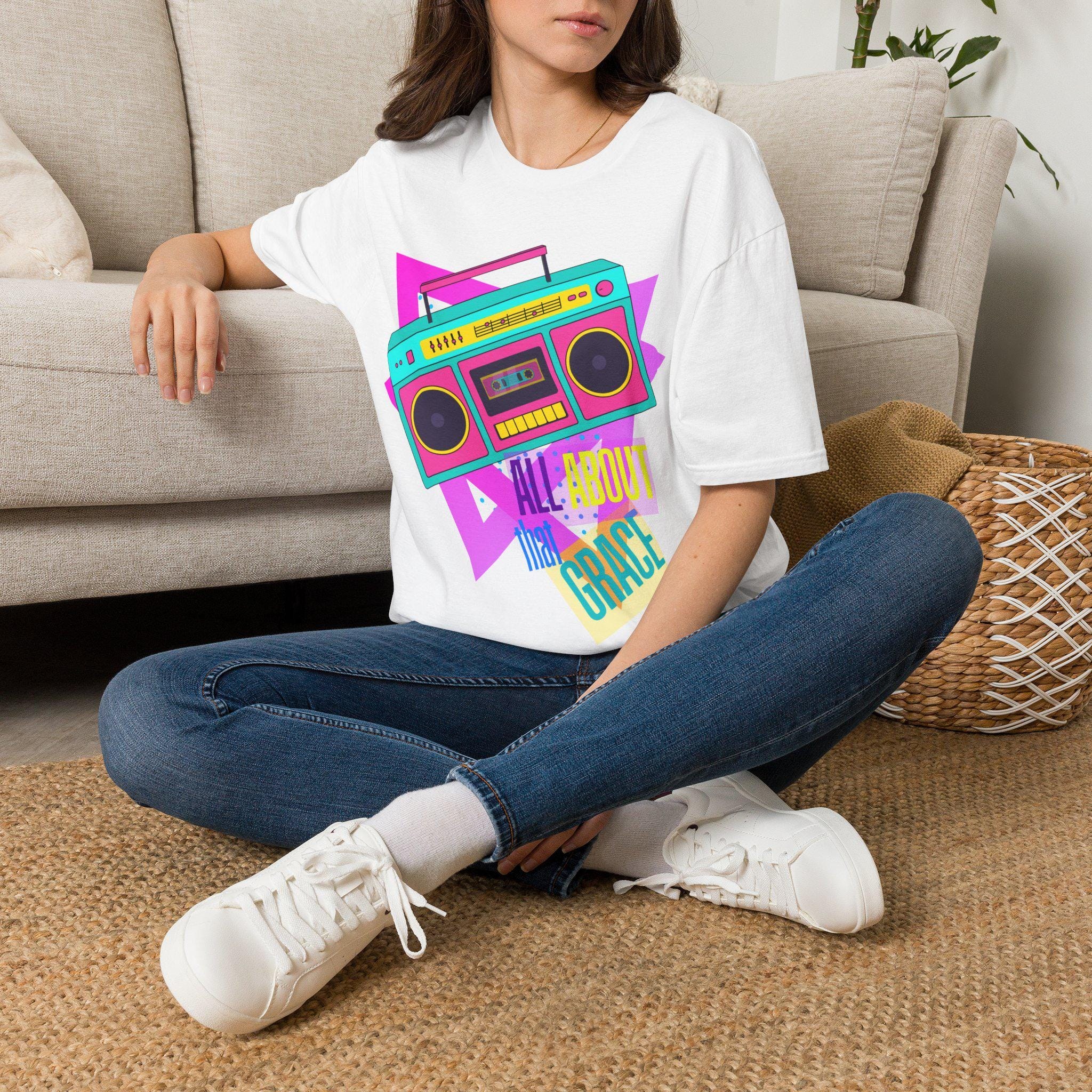 Retro Boombox Tee | 80s Cassette Radio Graphic T-Shirt, product image 5