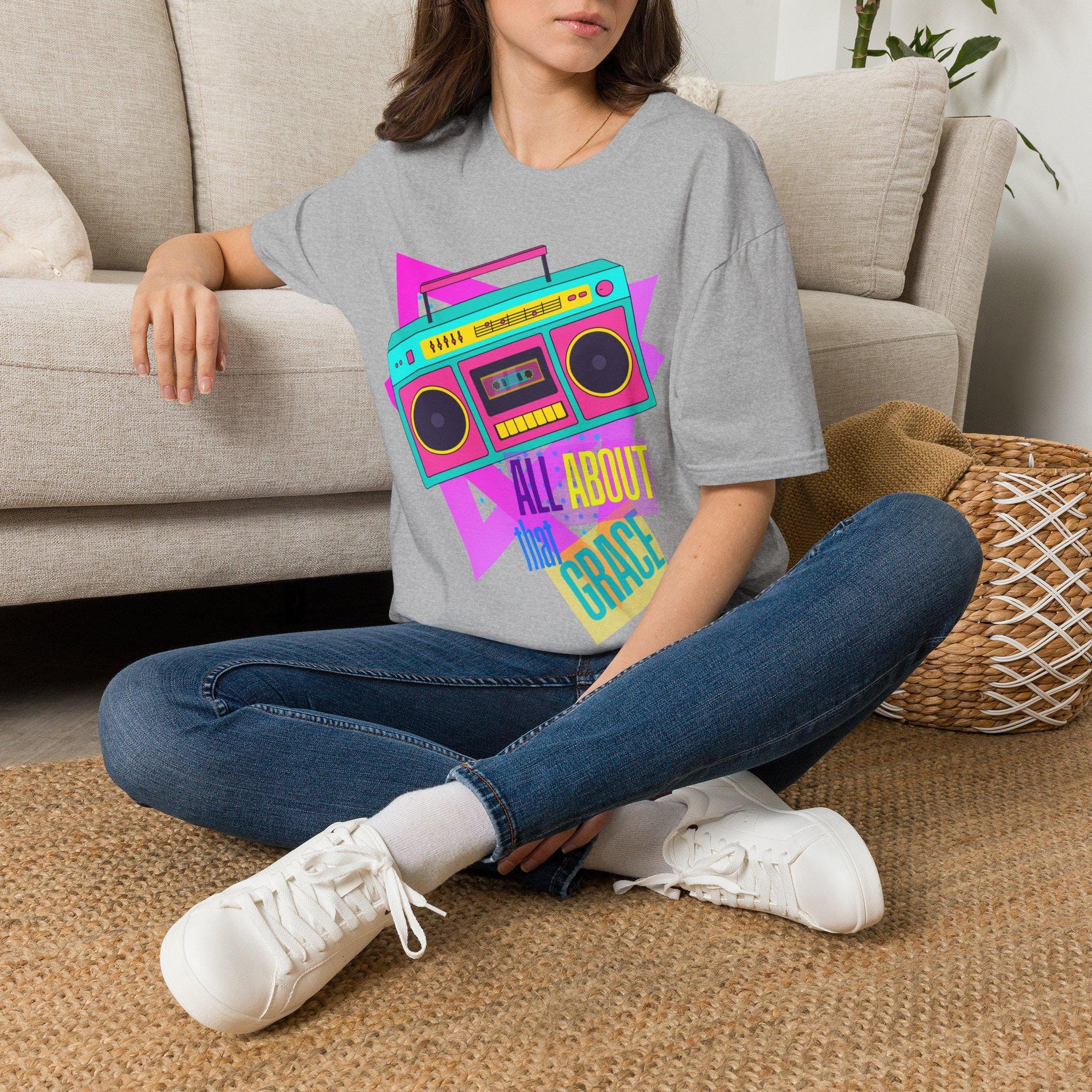 Retro Boombox Tee | 80s Cassette Radio Graphic T-Shirt, product image 6