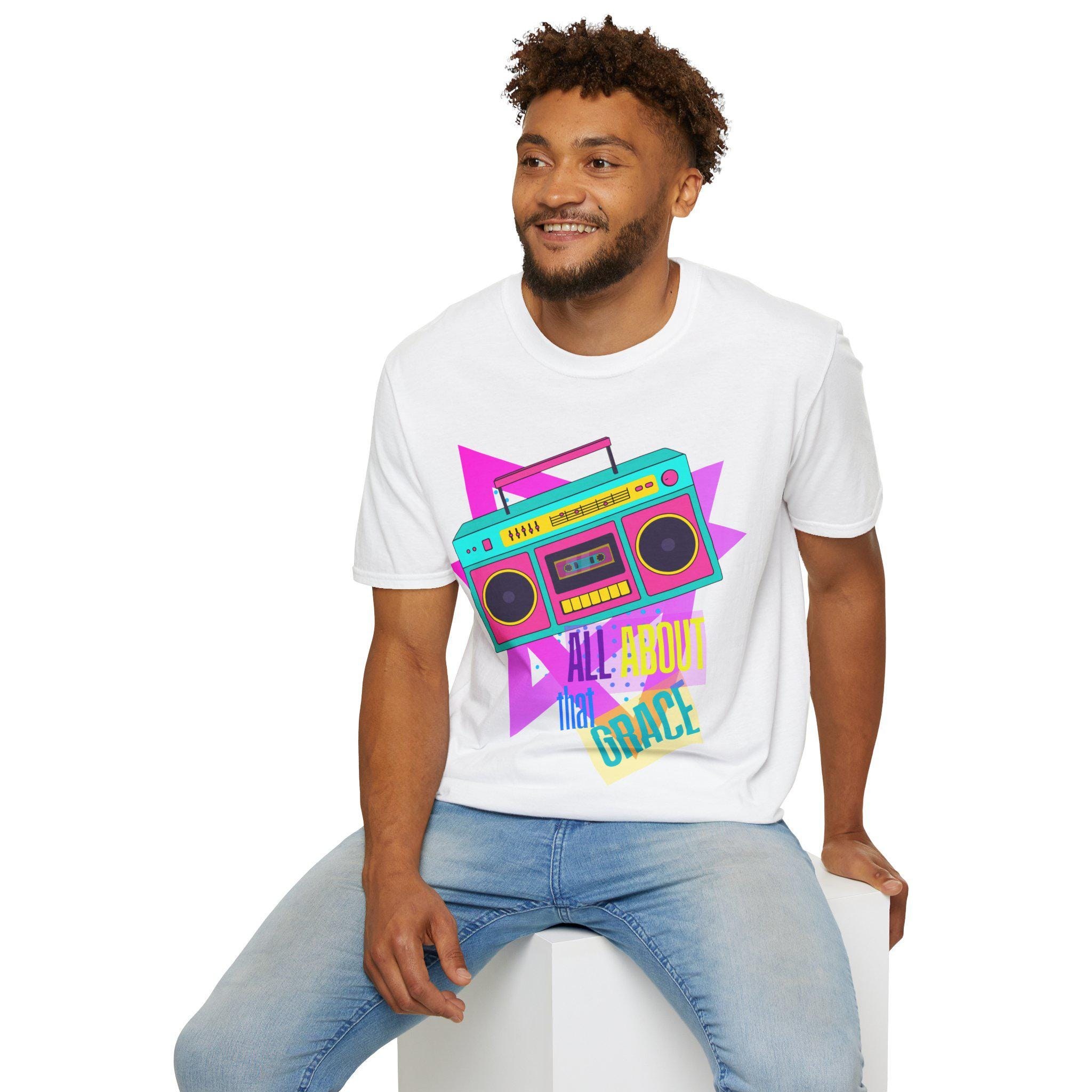 Retro Boombox Tee | 80s Cassette Radio Graphic T-Shirt, product image 10