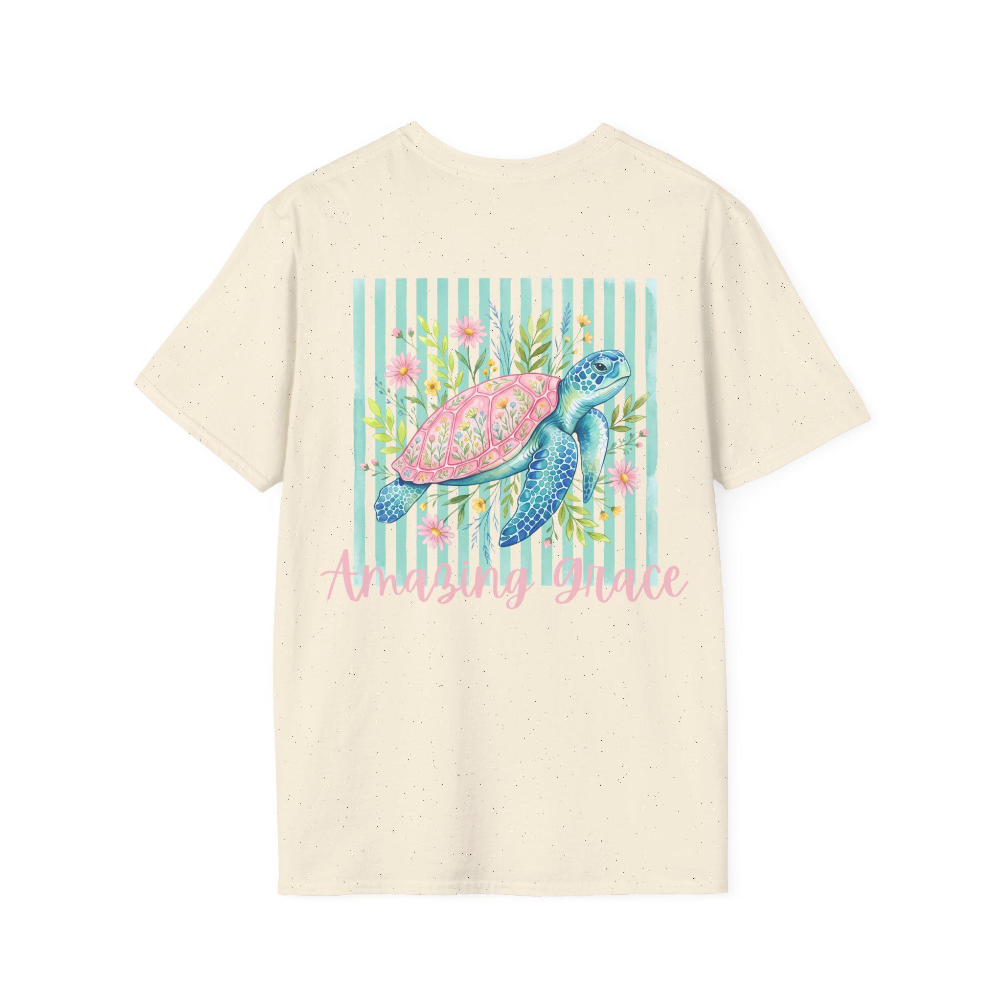 Vintage Sea Turtle Pocket T-Shirt | Pastel Stripes Beach Vibes, product image 9