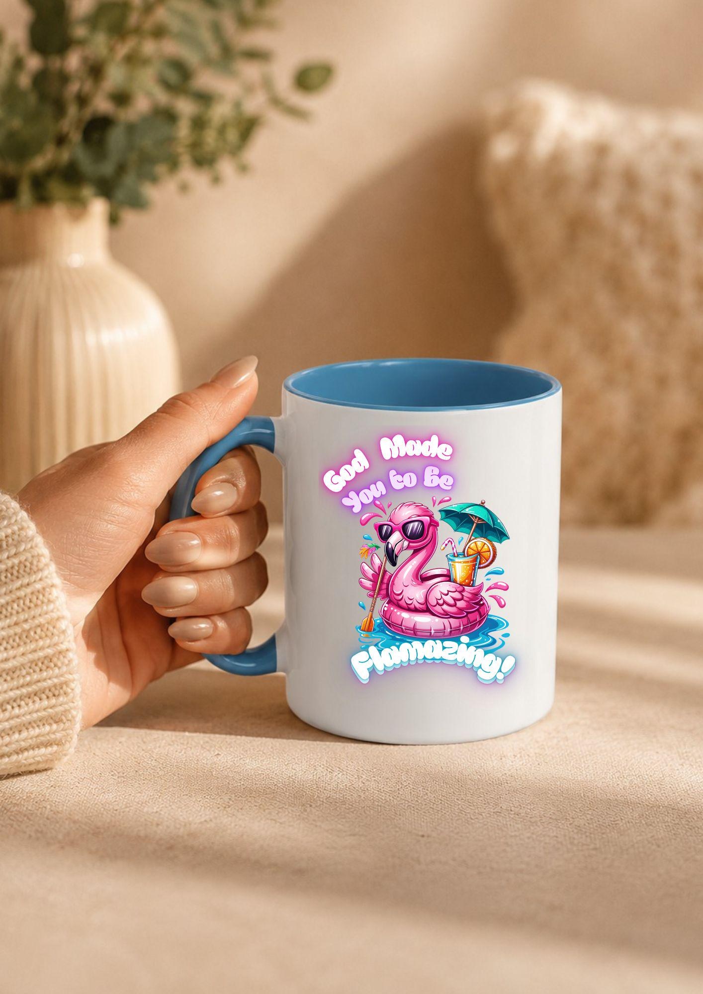 Flamazing Flamingo Accent Coffee Mug | Pink Tropical Drink Design