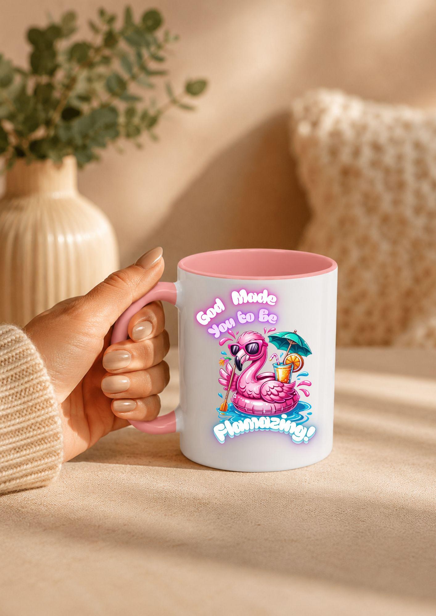 Flamazing Flamingo Accent Coffee Mug | Pink Tropical Drink Design, product image 3
