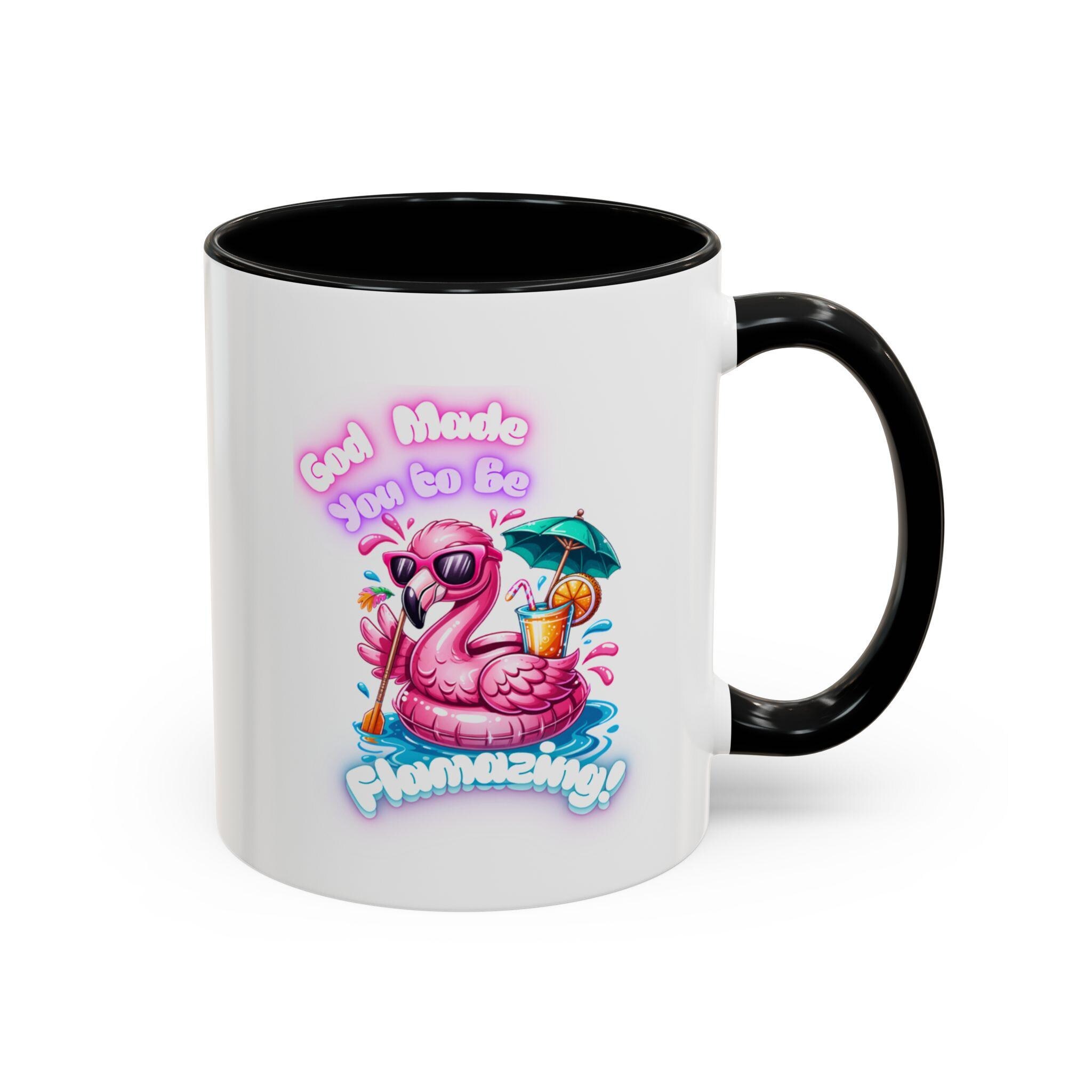 Flamazing Flamingo Accent Coffee Mug | Pink Tropical Drink Design, product image 4