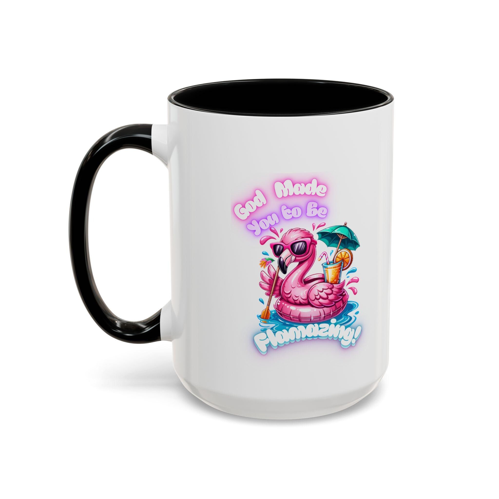 Flamazing Flamingo Accent Coffee Mug | Pink Tropical Drink Design, product image 7