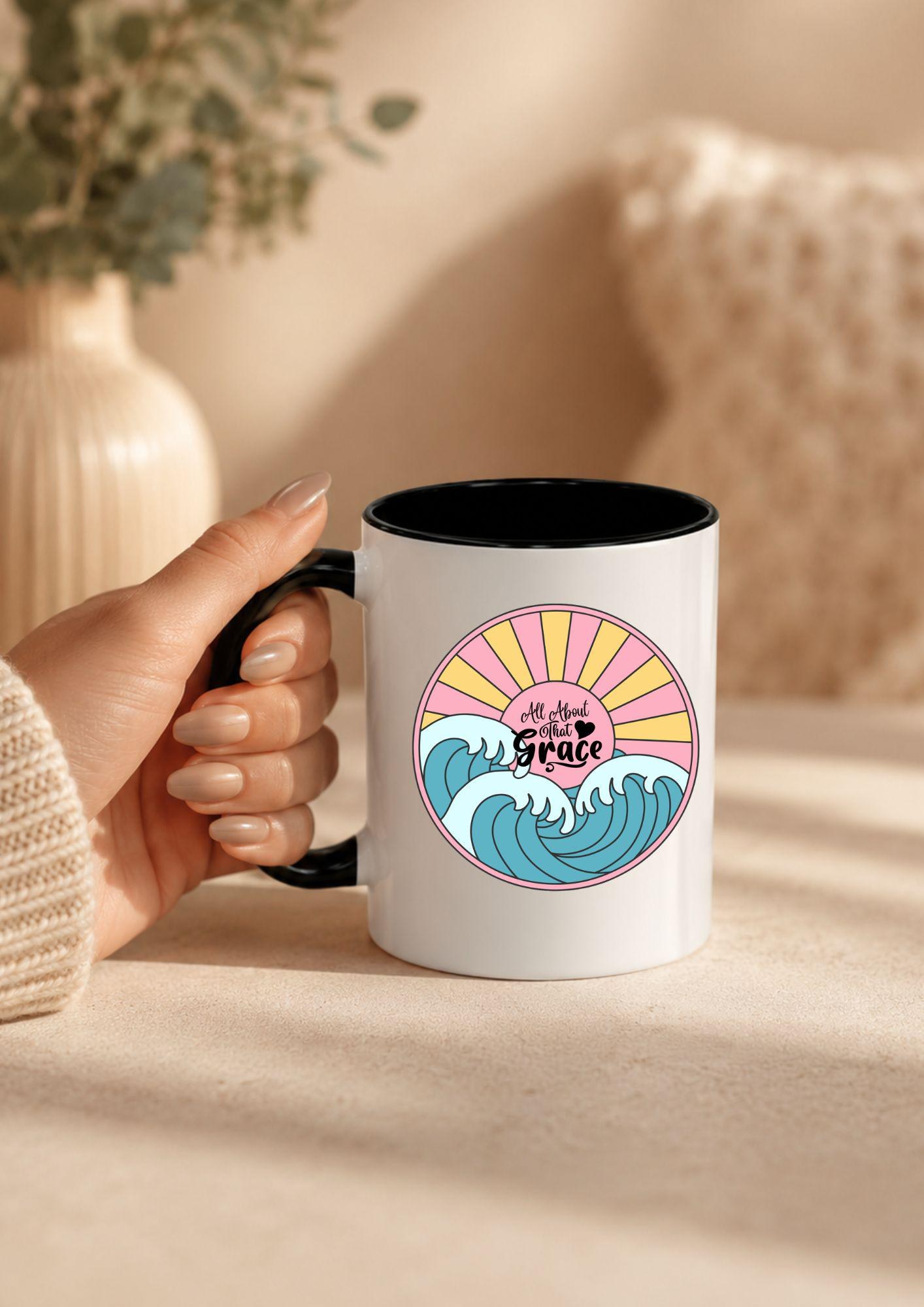 All About that Grace Retro Ocean Accent Coffee Mug (11, 15oz), product image 3