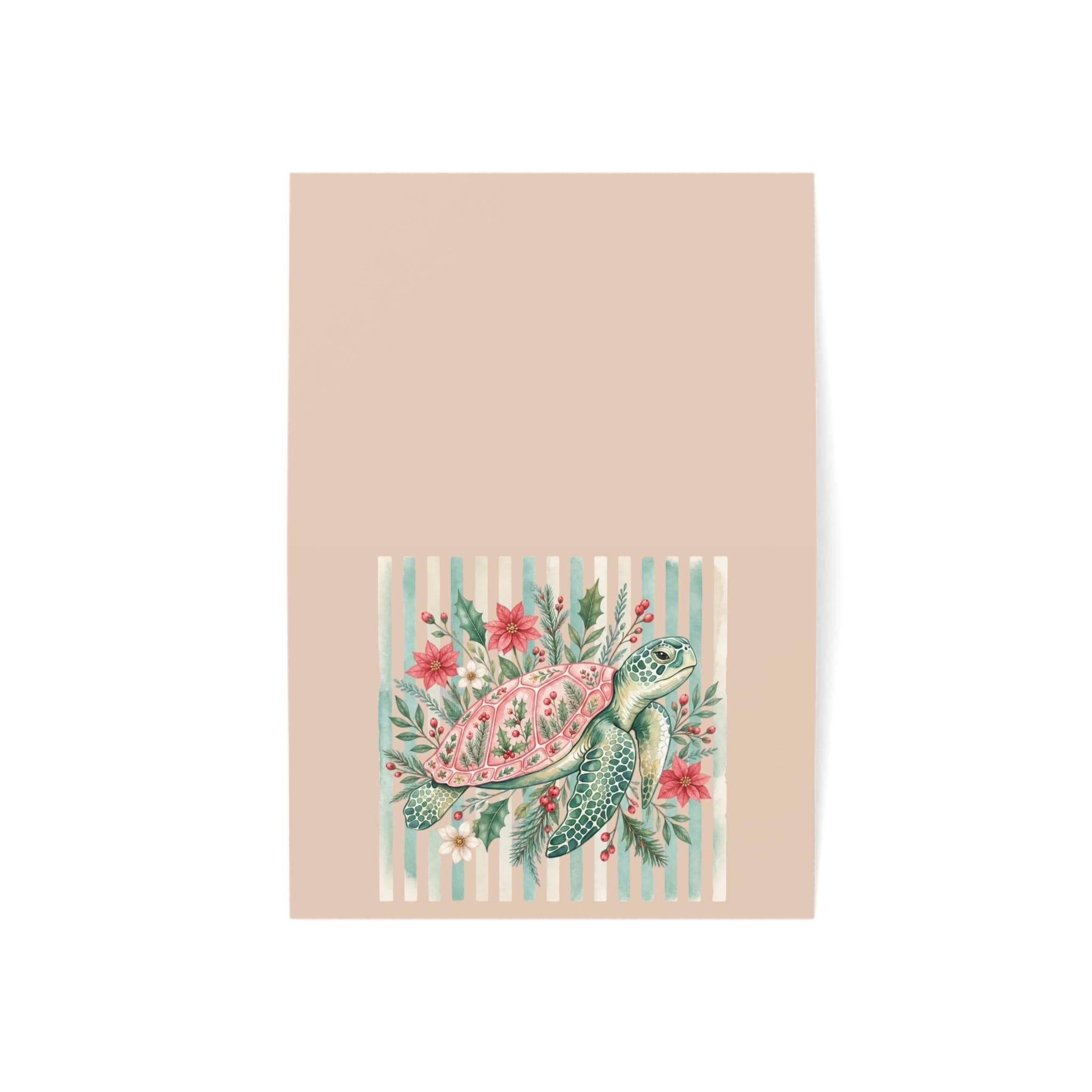 Floral Sea Turtle Greeting Card | Marine Botanical Illustration, Nautical Stationery, product image 11