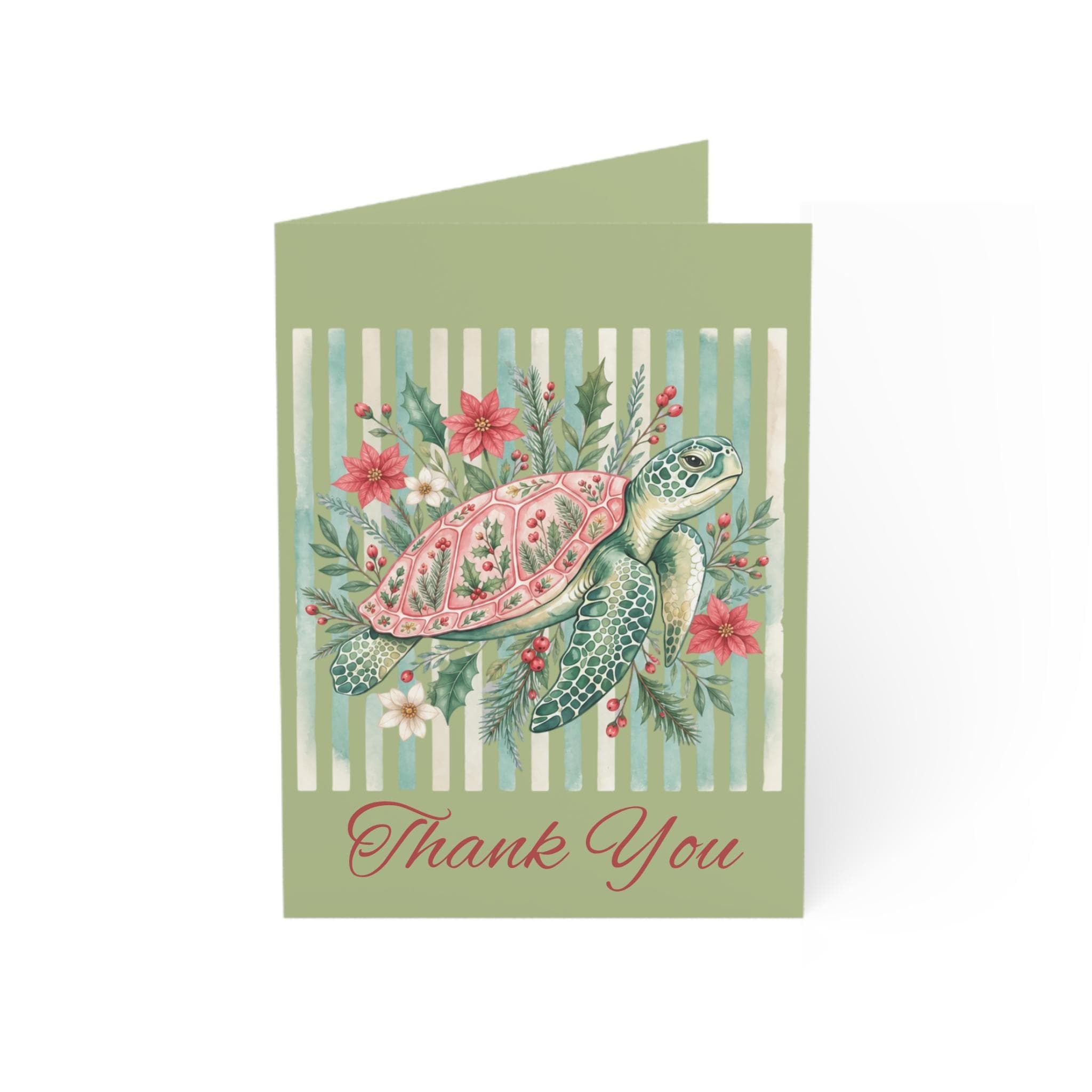 Floral Sea Turtle Thank You Card, product image 2