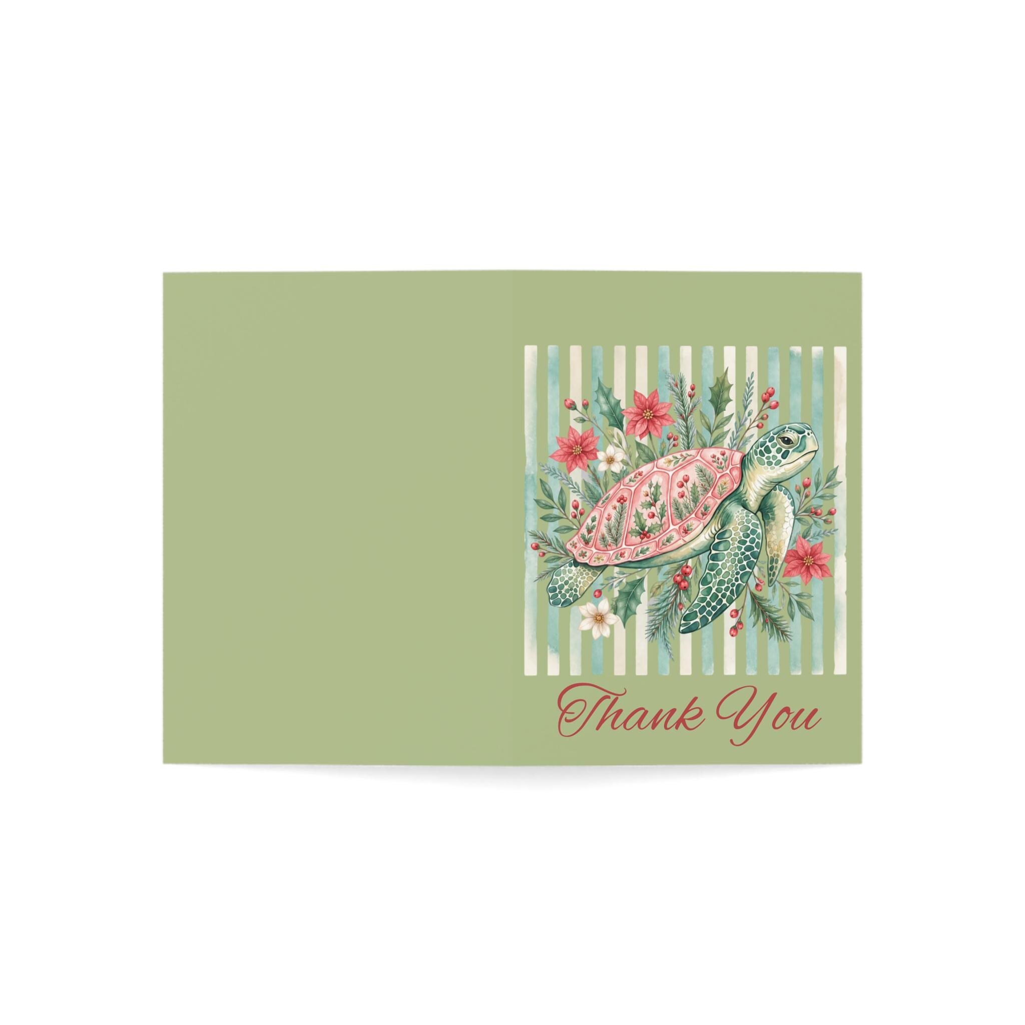 Floral Sea Turtle Thank You Card, product image 4