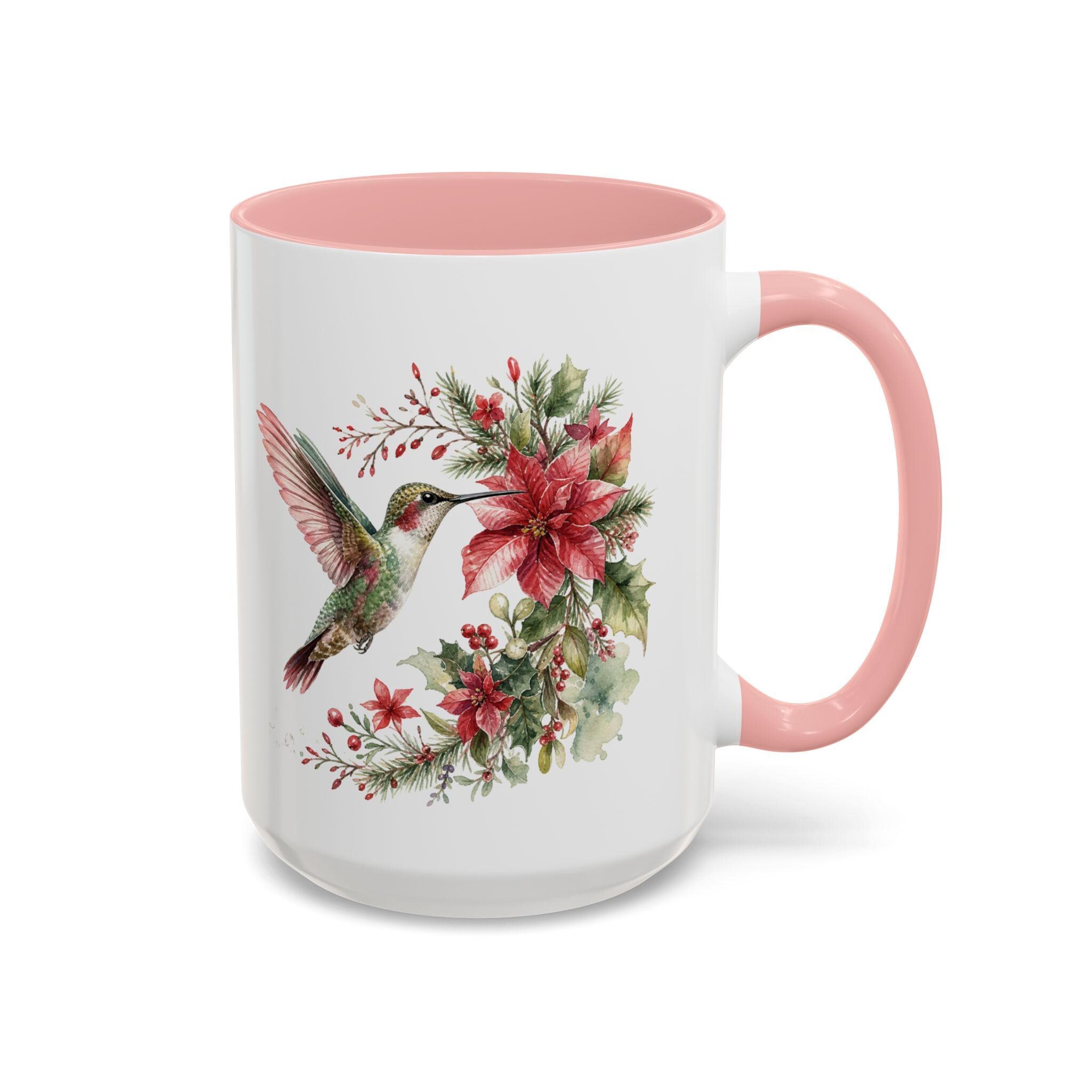 Hummingbird with Poinsettia Accent Coffee Mug | 11oz or 15oz, product image 13