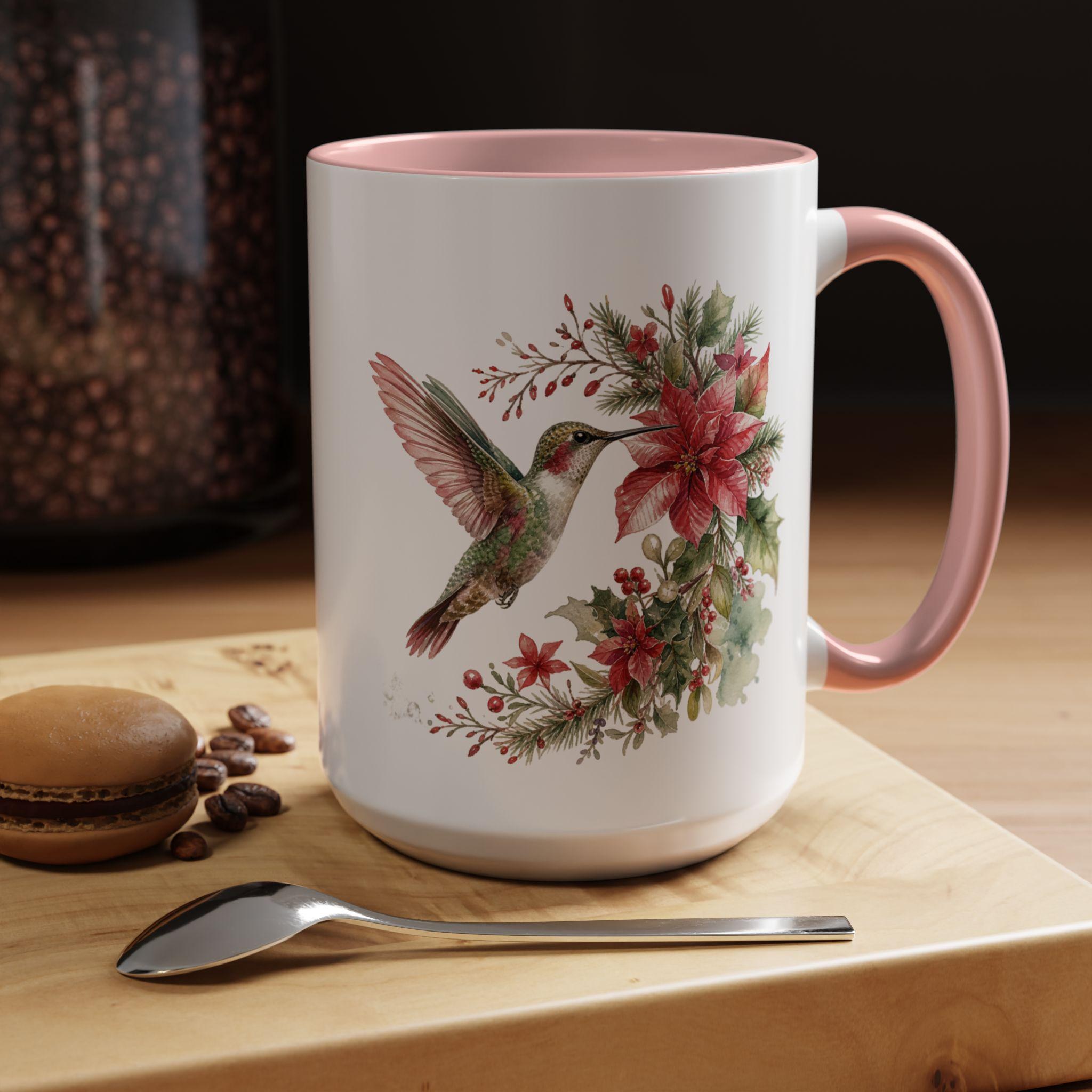 Hummingbird with Poinsettia Accent Coffee Mug | 11oz or 15oz, product image 17