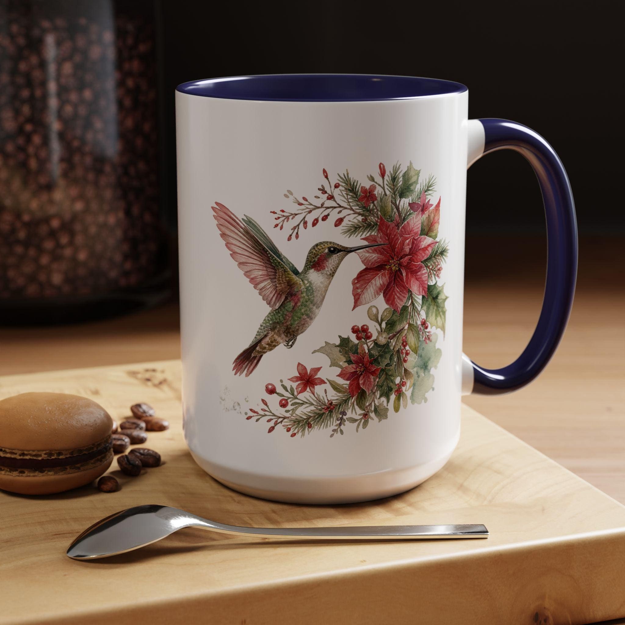 Hummingbird with Poinsettia Accent Coffee Mug | 11oz or 15oz, product image 18
