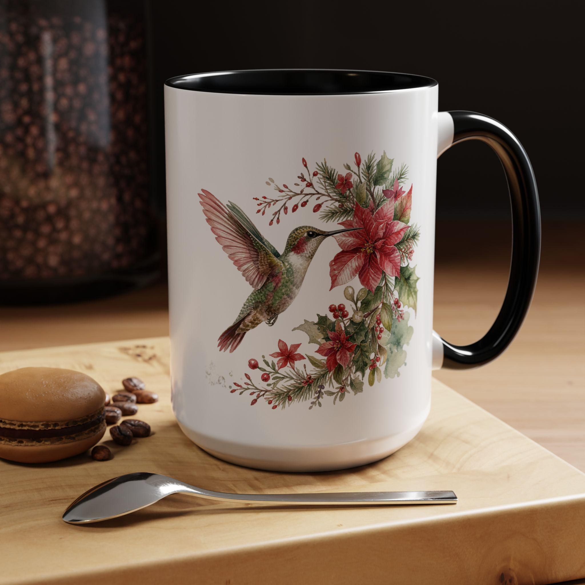 Hummingbird with Poinsettia Accent Coffee Mug | 11oz or 15oz, product image 19