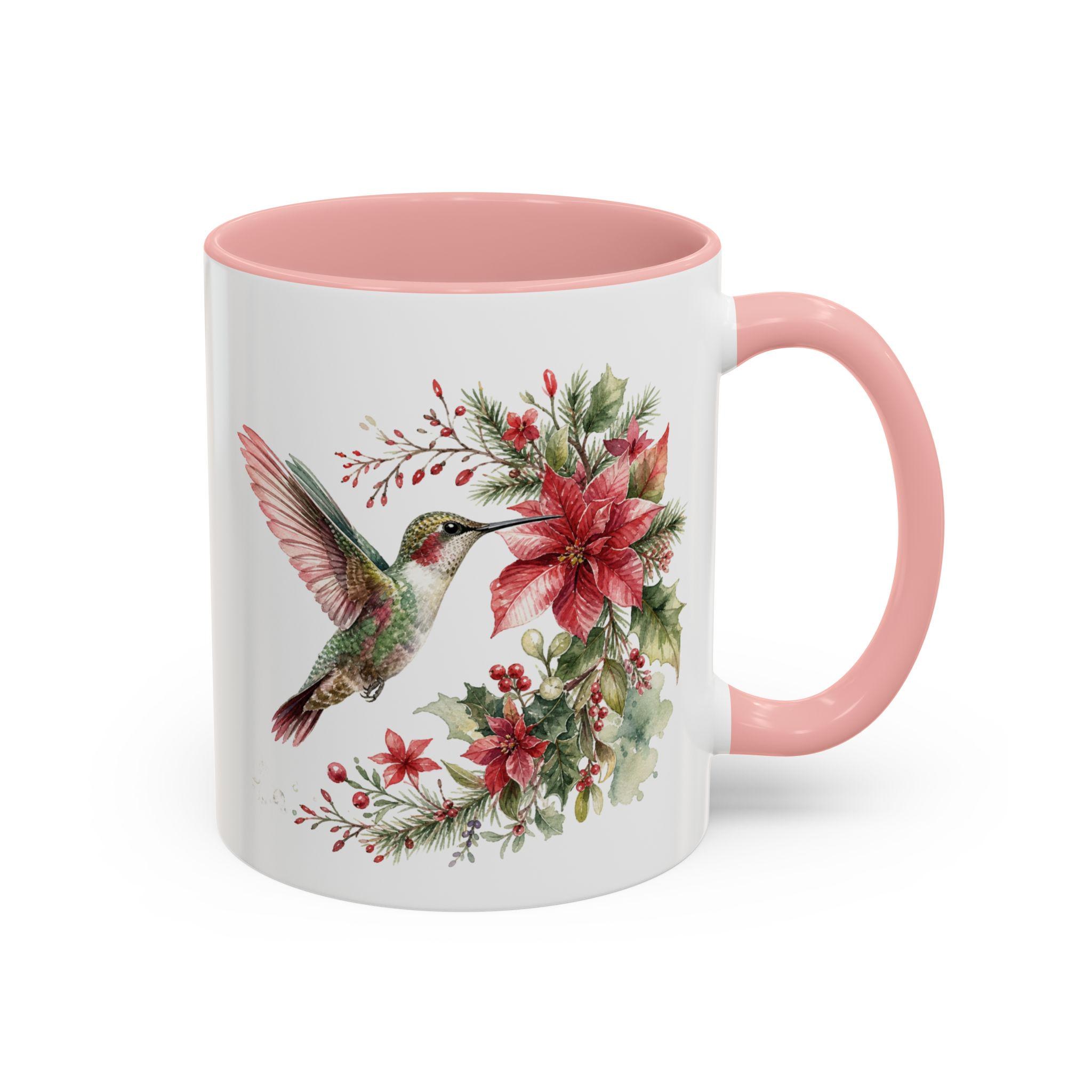 Hummingbird with Poinsettia Accent Coffee Mug | 11oz or 15oz, product image 7